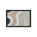Talus framed canvas artwork with angular rock-like forms and deep charcoal contrasts, shown on white.