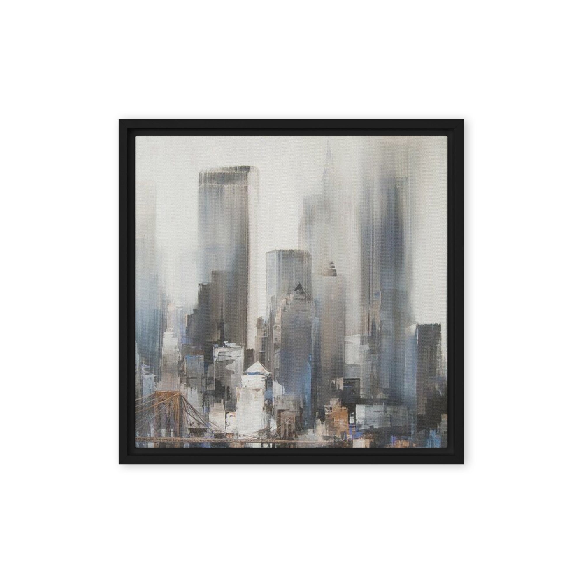 Vanguard framed canvas skyline image for product listing in white frame, 12 x 16 inch universal size