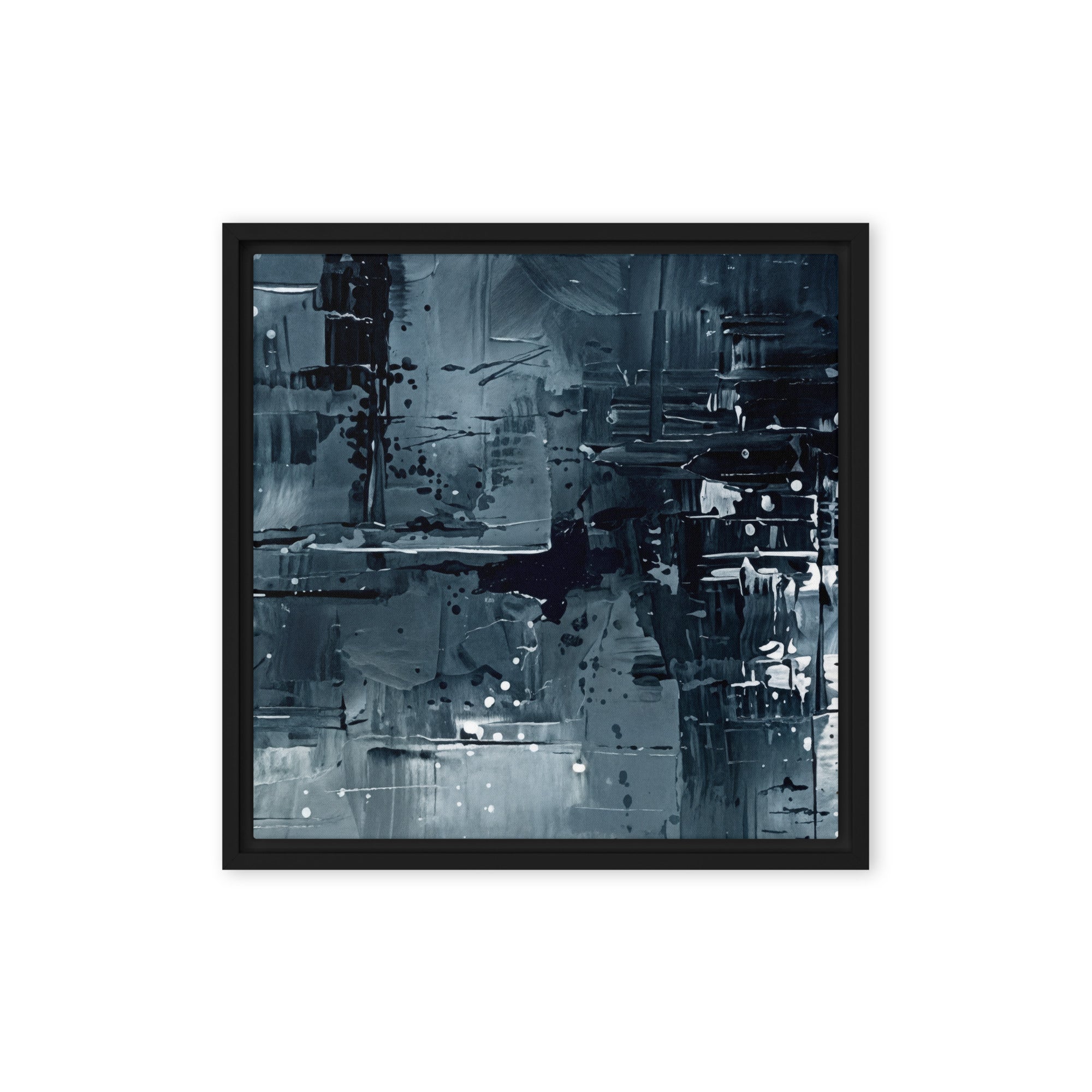 Amidst framed canvas print, front view in brown frame, 12 x 18 inch universal size