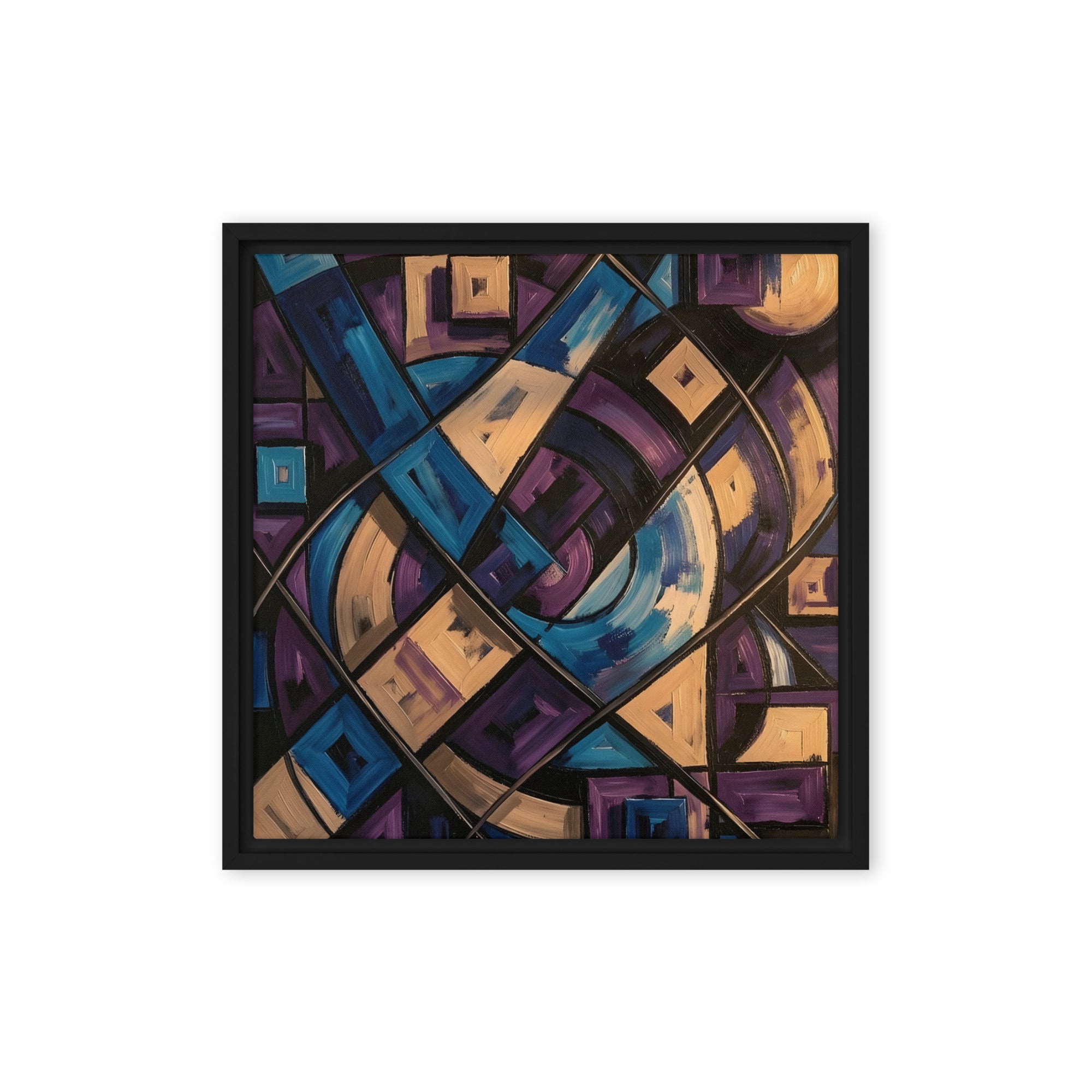 Relic framed canvas print front-facing product image in brown frame, 12 x 12 inch universal size