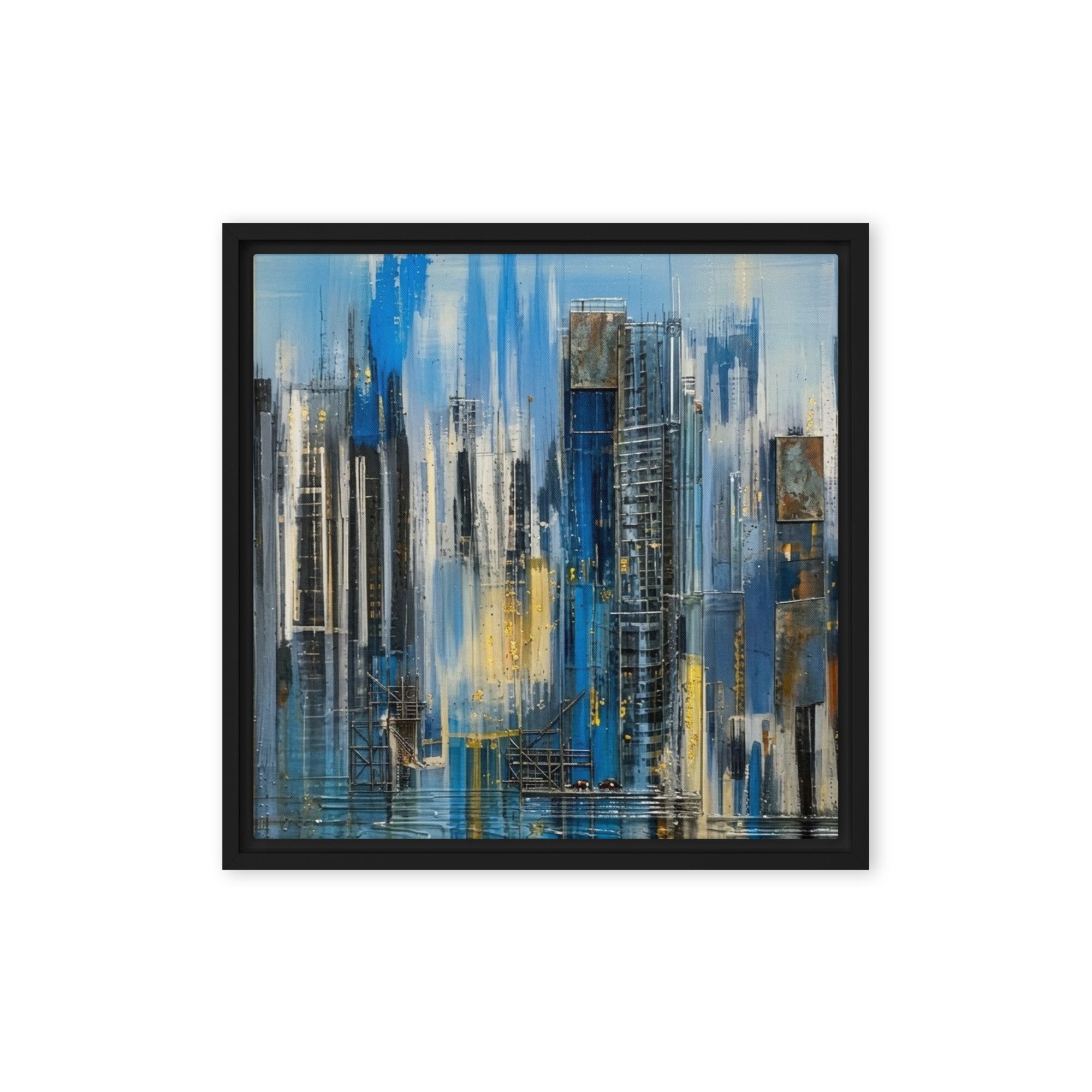 Facade framed canvas print product image in black frame, 24 x 36 inch statement piece