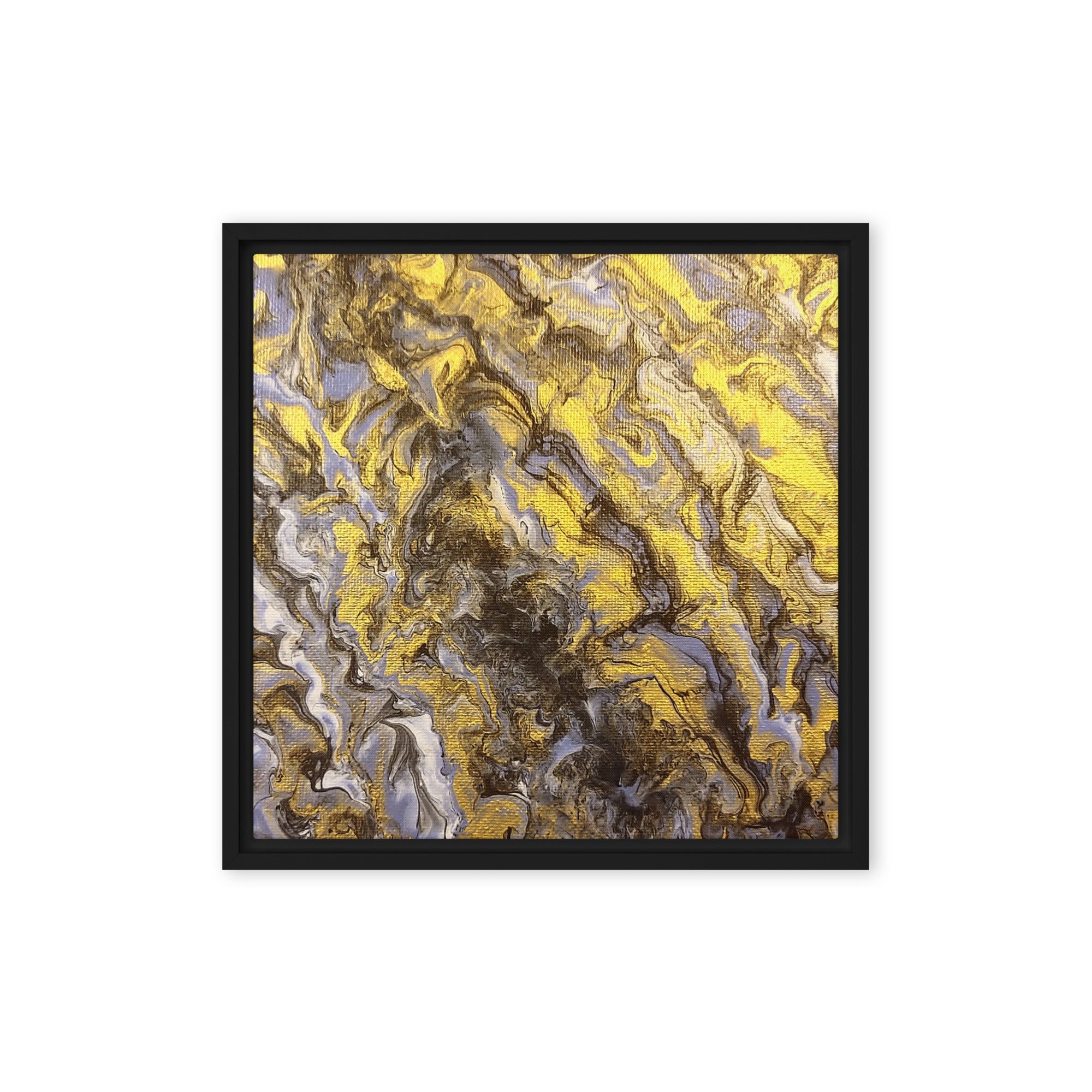 Gold Wave framed canvas print image for product listing in brown frame, 12 x 18 inch universal size