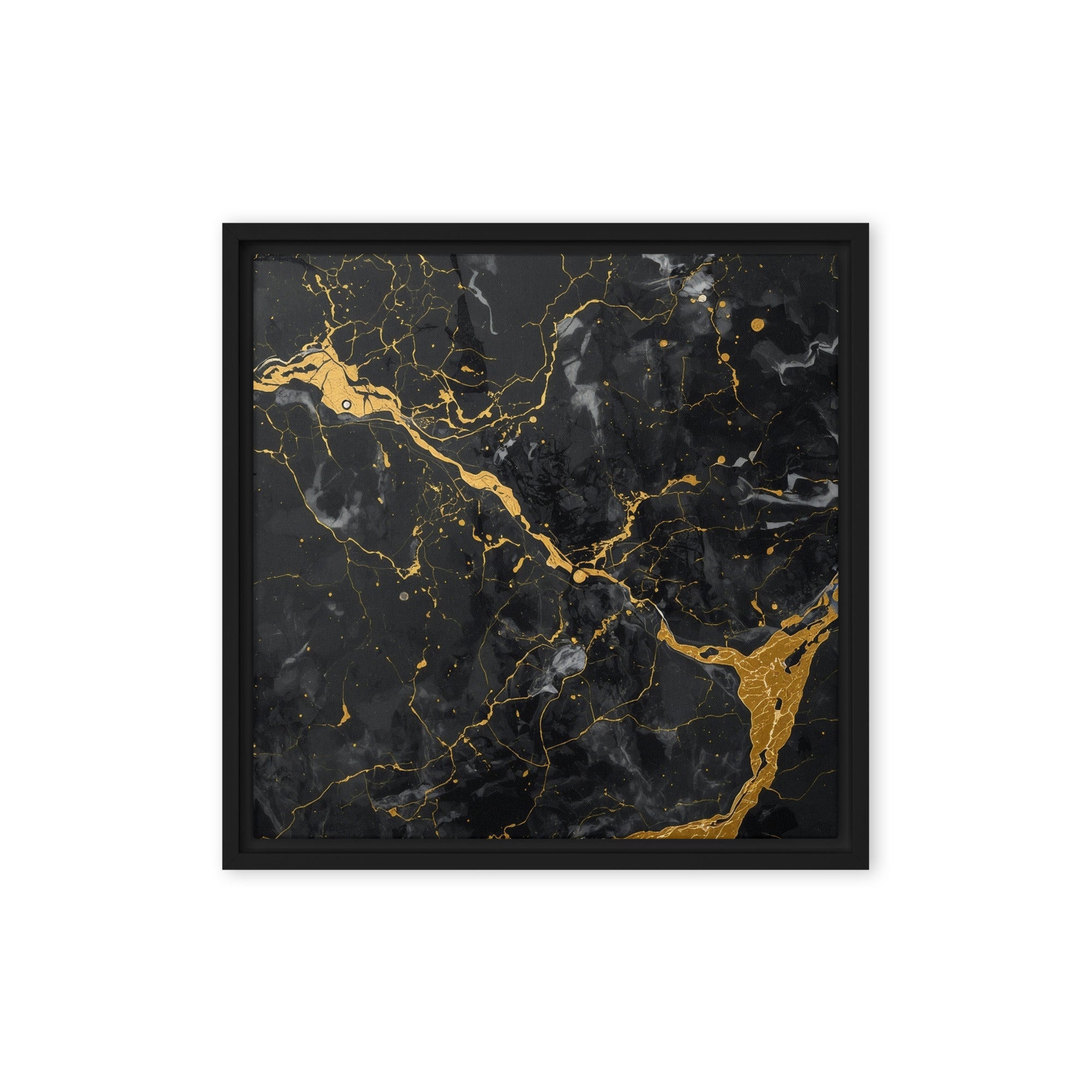 Midas framed canvas print product image in brown frame, 16 x 16 inch universal size