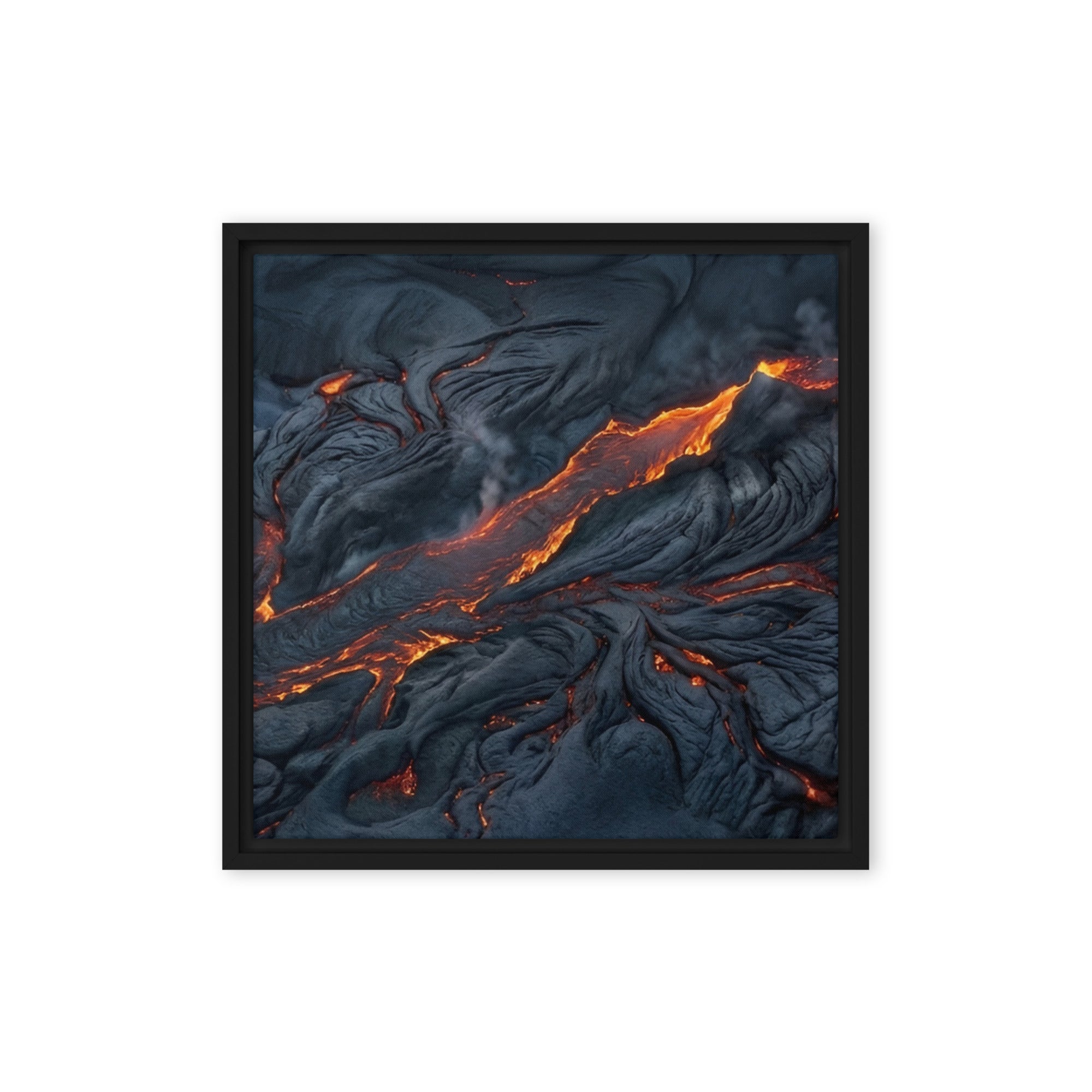 Molten framed canvas print product image in brown frame, 16 x 16 inch universal size