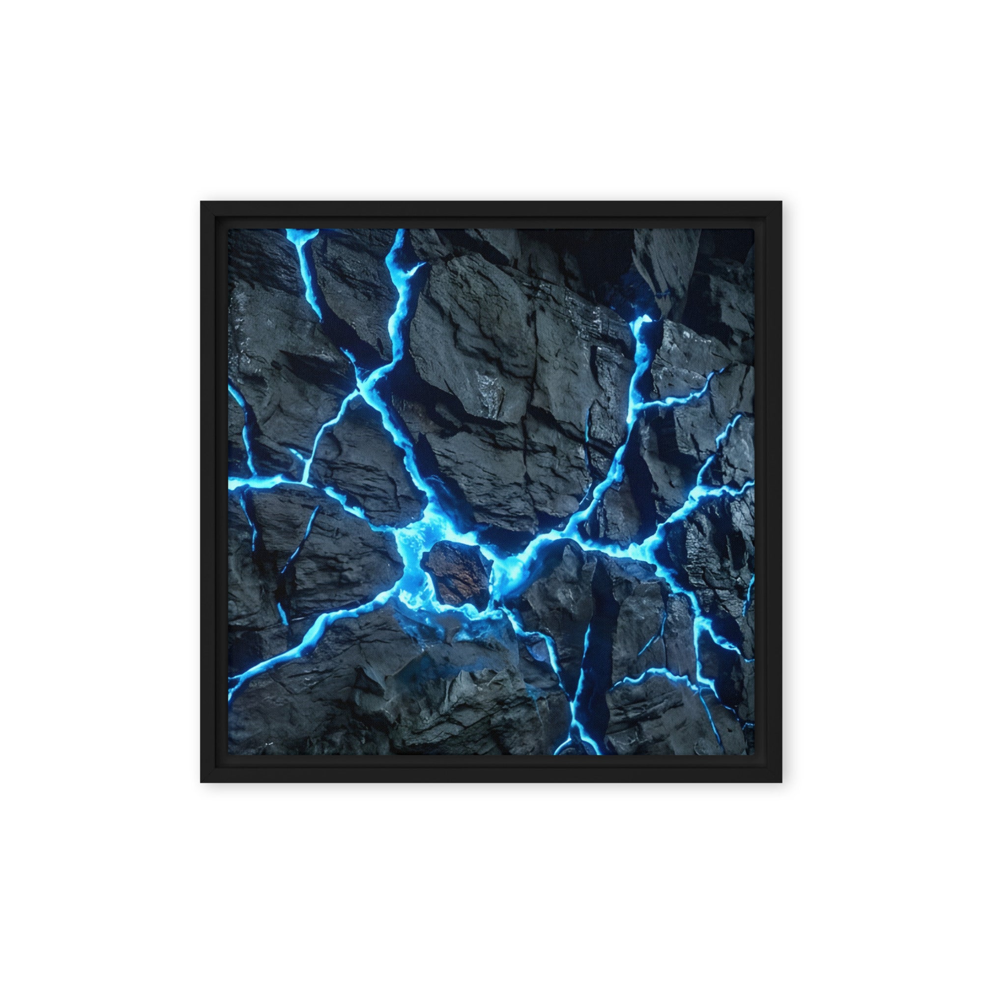 Vesicle framed canvas print shown in front view in brown frame, 16 x 20 inch universal size