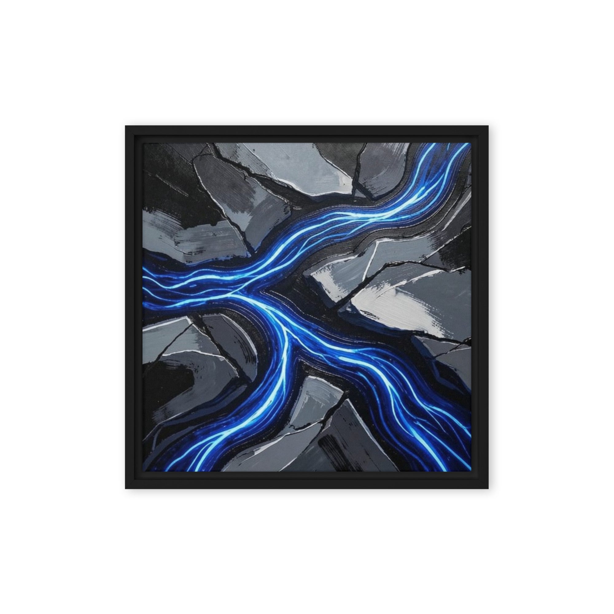 Viscous framed canvas print shown in front view in brown frame, 16 x 20 inch universal size