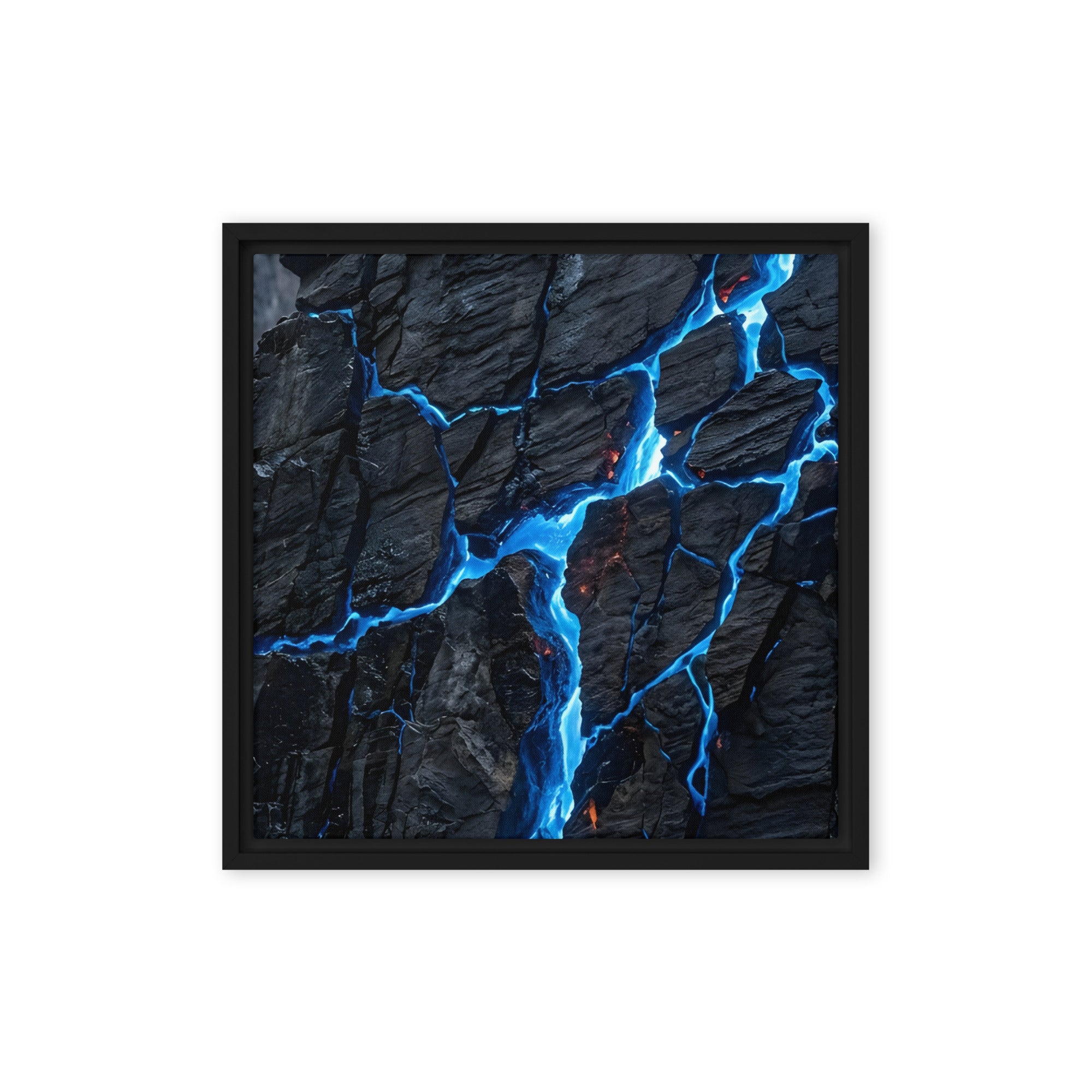Xenolith framed canvas print shown in front view in brown frame, 16 x 20 inch universal size