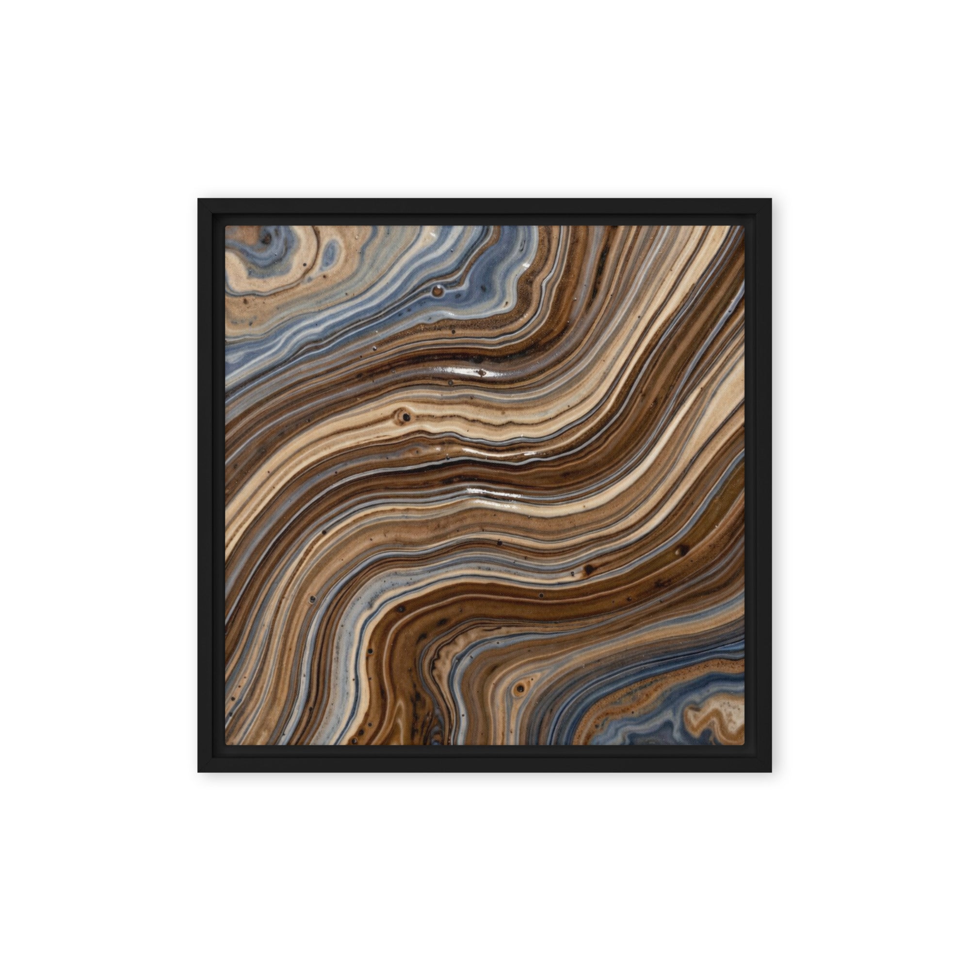Dunes framed canvas print product image in brown frame, 16 x 16 inch universal size