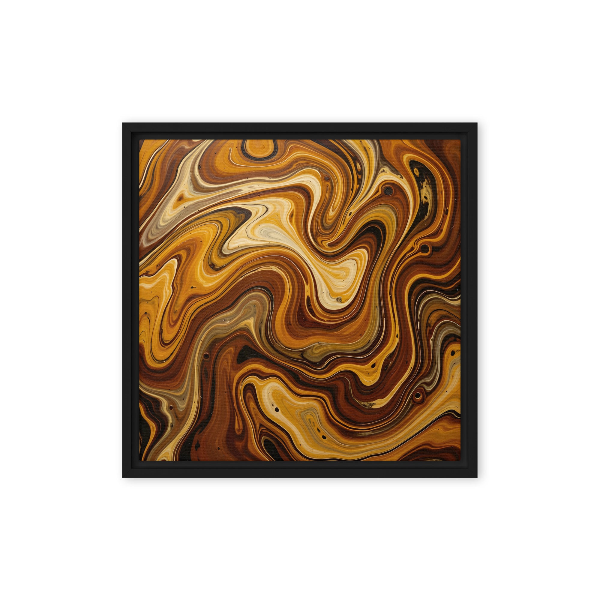 Molten Earth framed canvas print product image in brown frame, 16 x 16 inch universal size