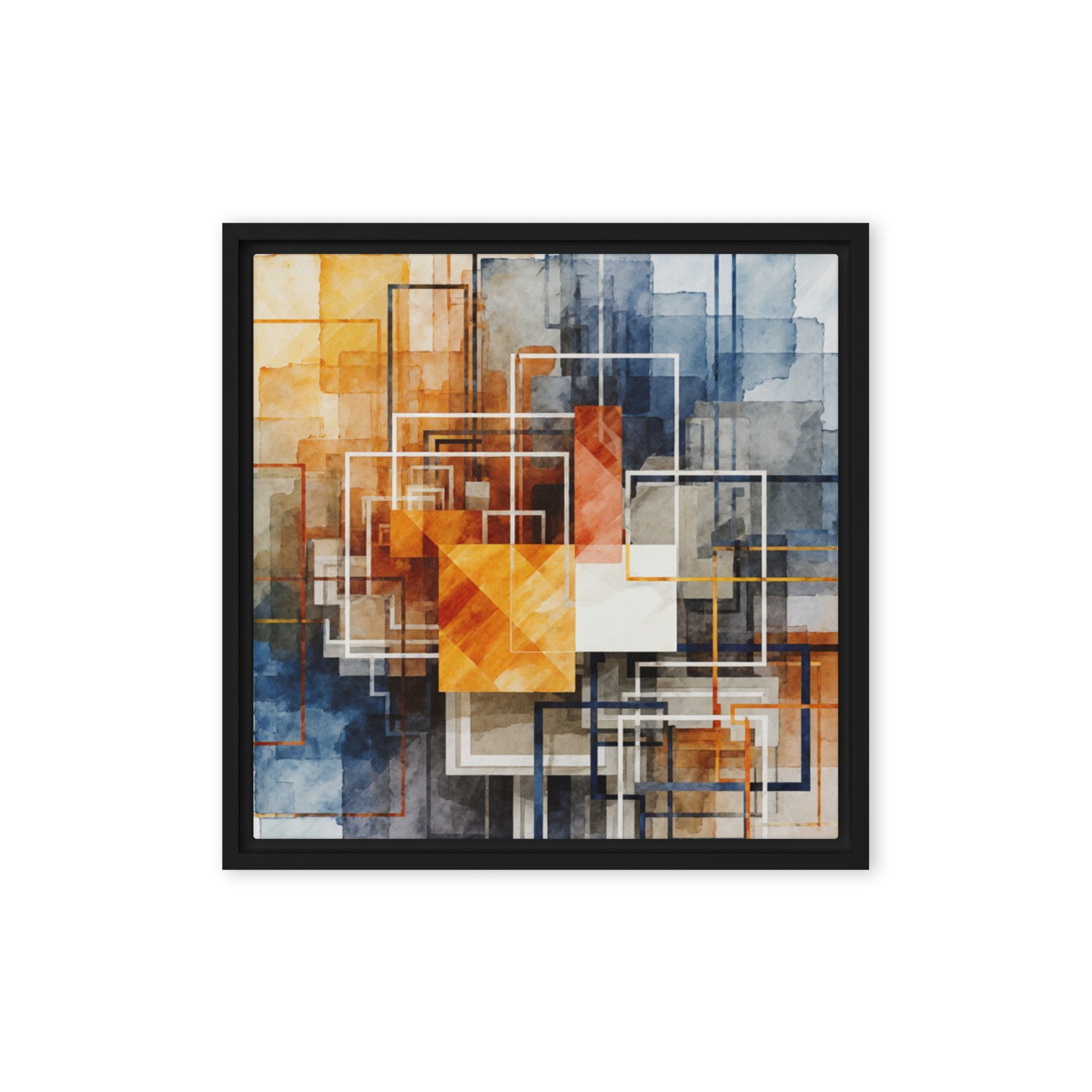 Reticle framed canvas print, front view in brown frame, 12 x 18 inch universal size