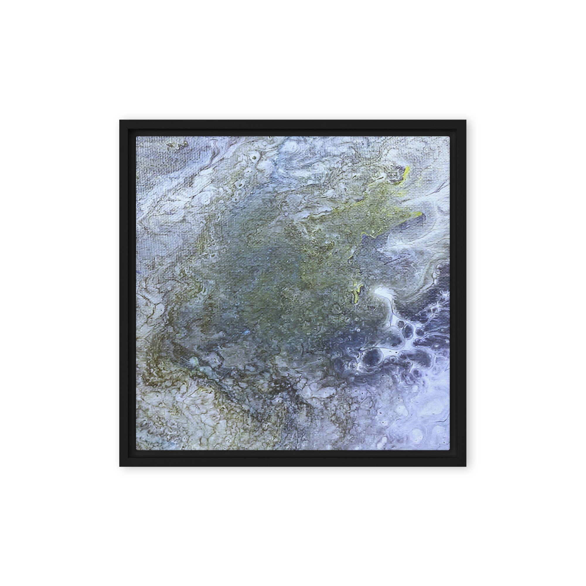 Shallows framed canvas studio series, front view in brown frame, 12 x 18 inch universal size