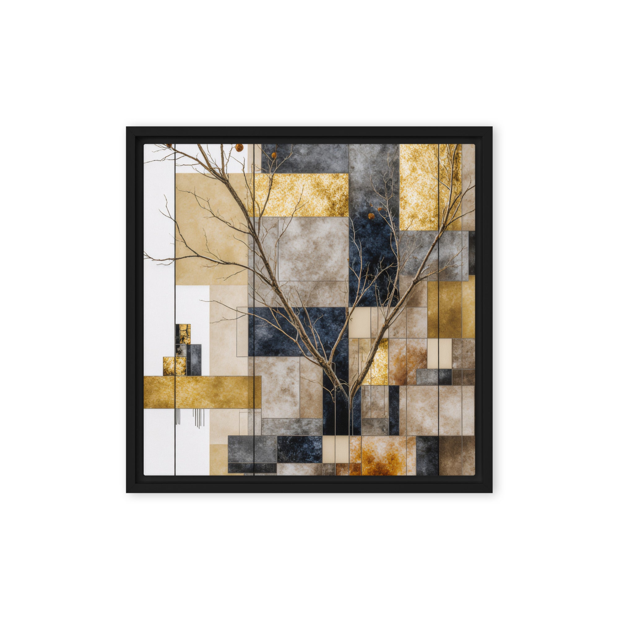 Solari framed canvas print product image in brown frame, 16 x 16 inch universal size