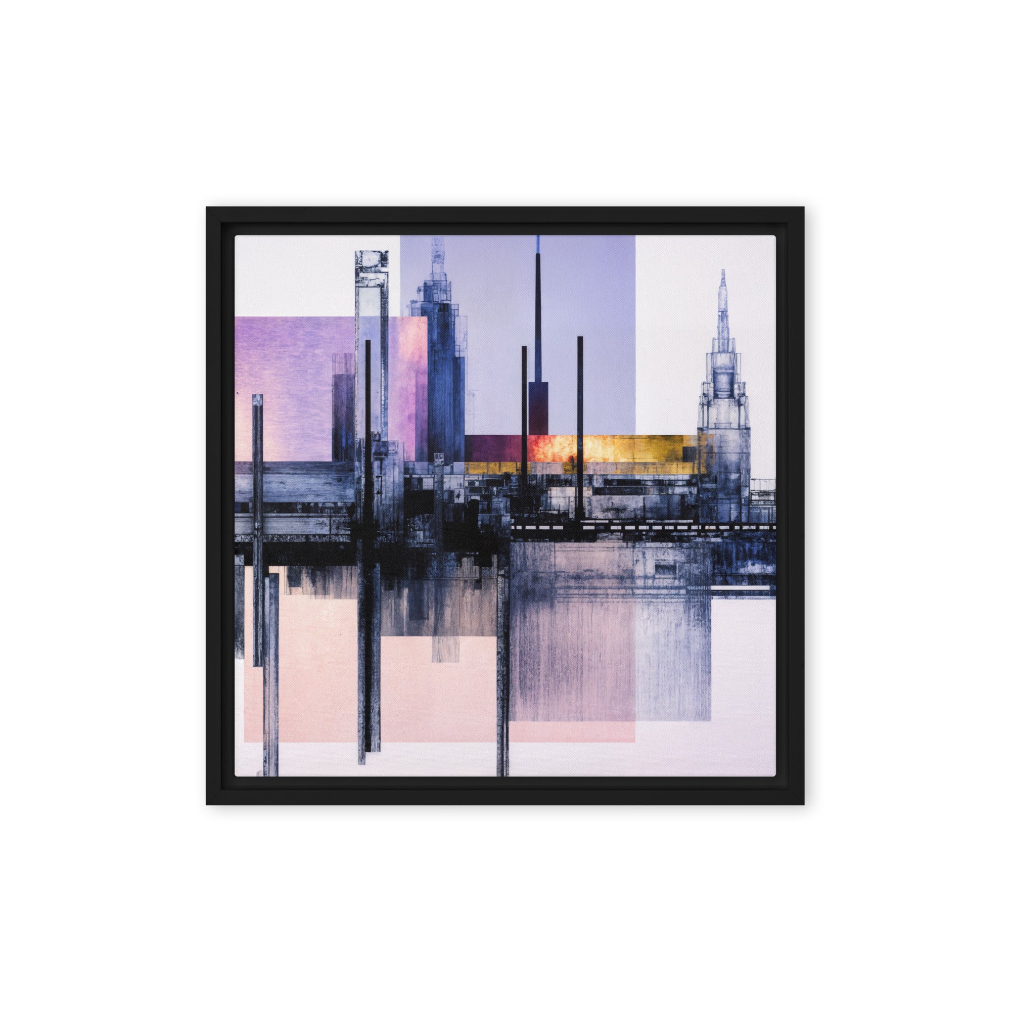 Escapes framed canvas print, front view in brown frame, 12 x 18 inch universal size