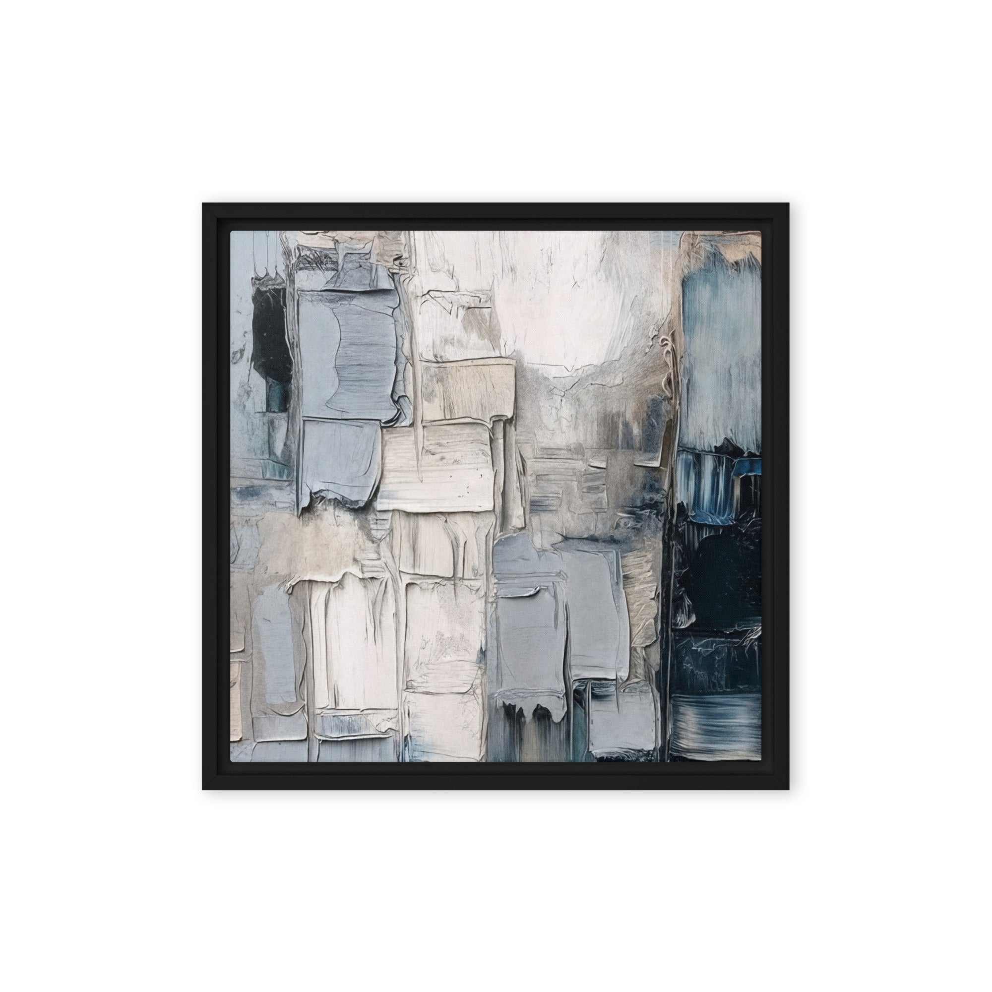 Haze framed canvas print product image in brown frame, 16 x 16 inch universal size