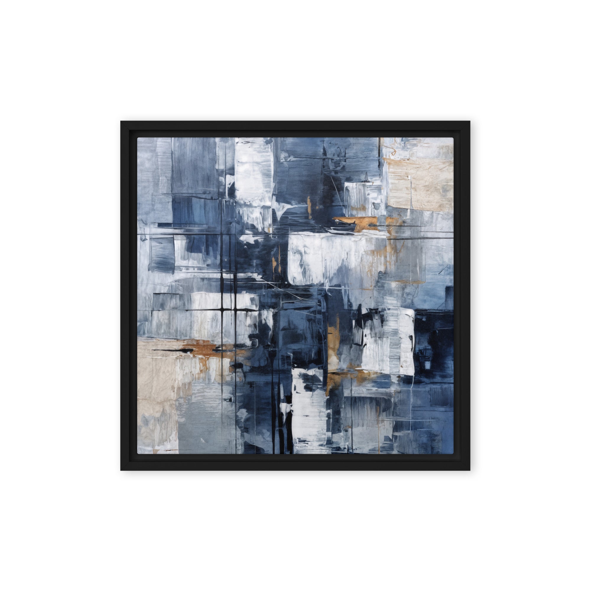 Push framed canvas print product image in brown frame, 16 x 16 inch universal size