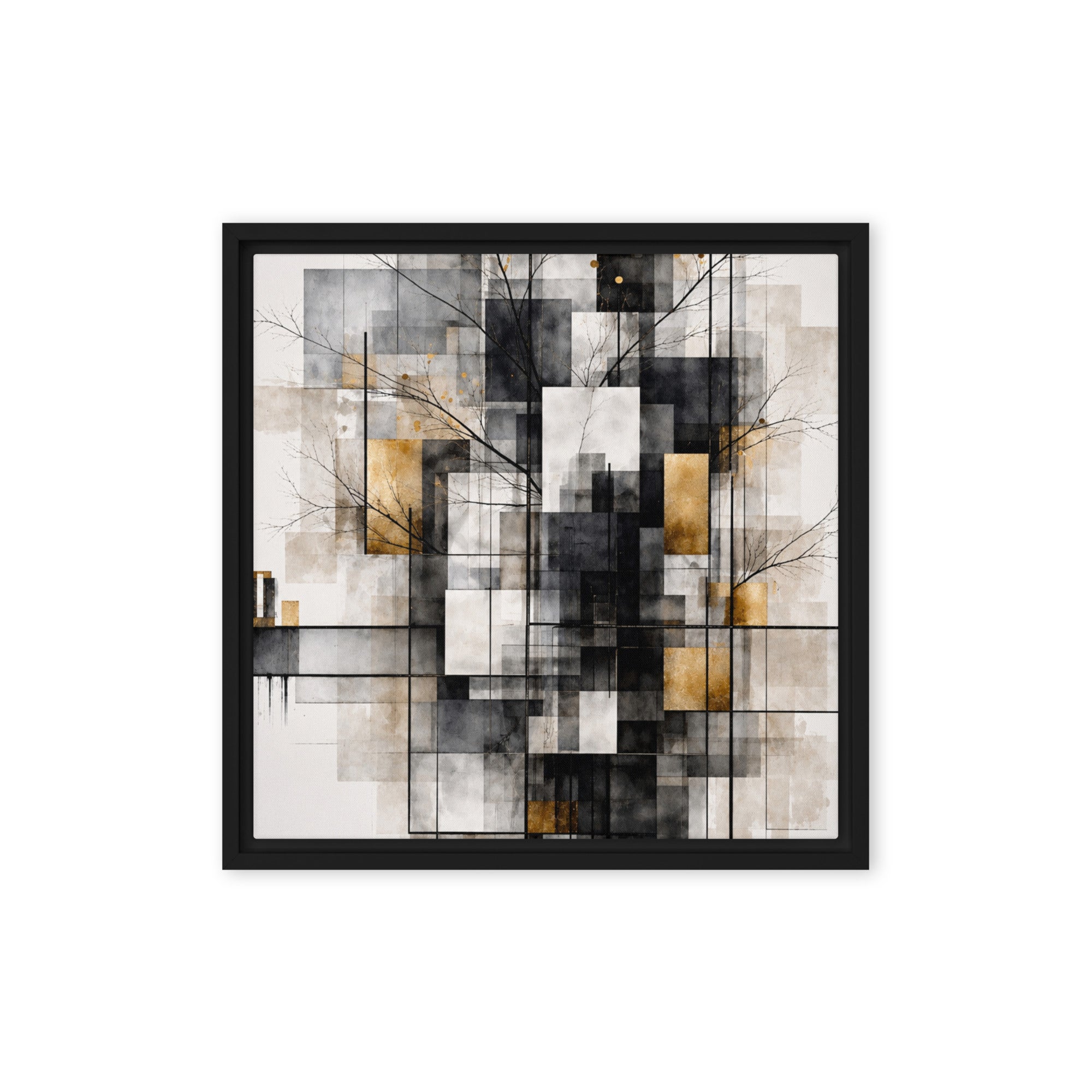 Avect framed canvas print, front view in brown frame, 12 x 18 inch universal size