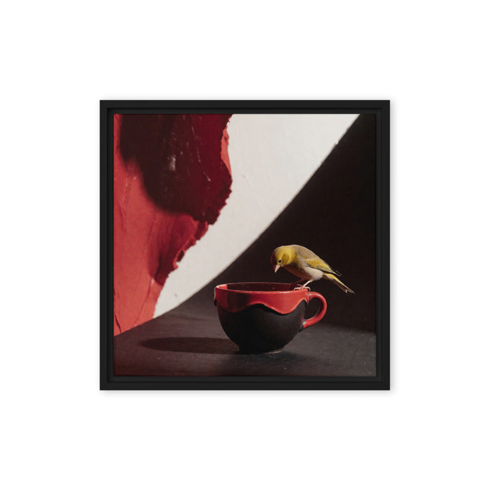 CORK — Framed Canvas, Black, 16×16