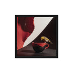 CORK — Framed Canvas, Black, 16×16