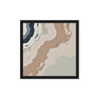 Spall framed canvas artwork with fractured stone-like layers and linear fissures, shown on white.