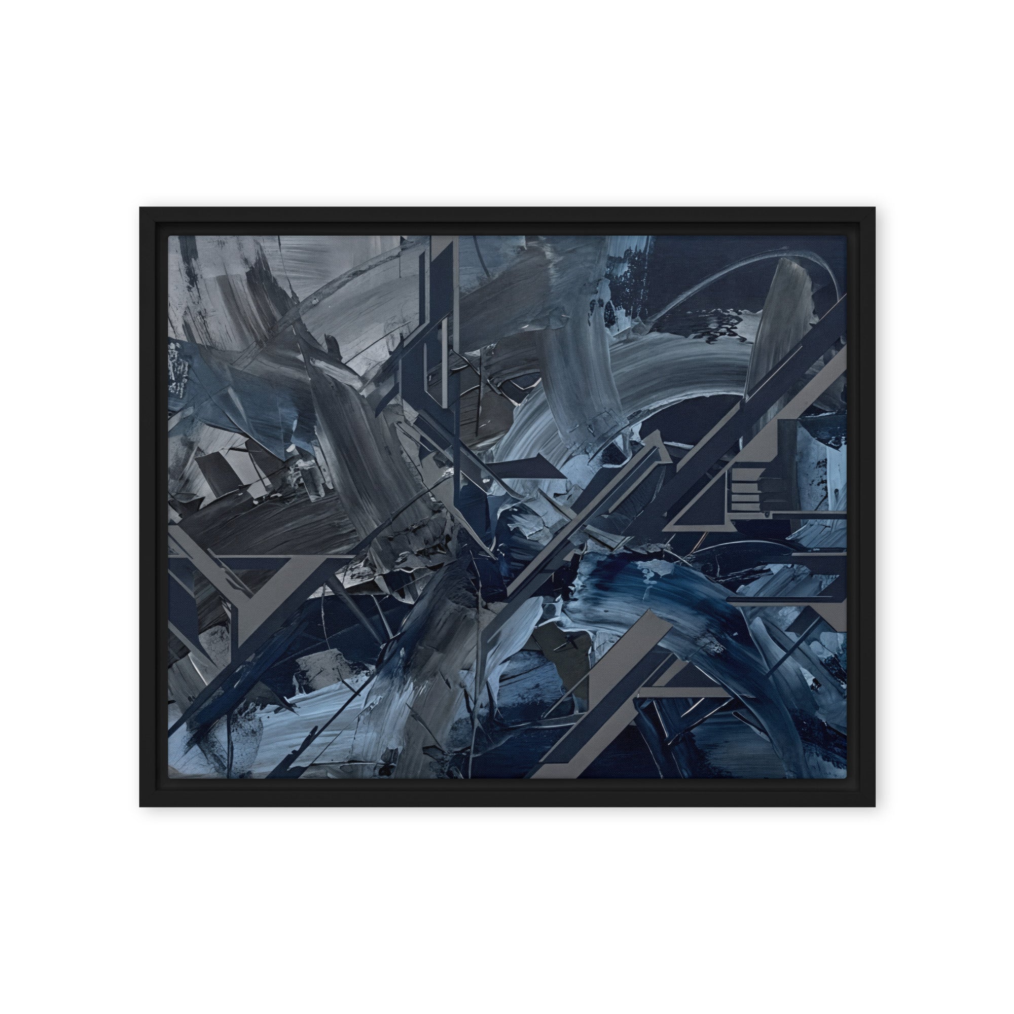 Torrent framed canvas urban wall display image in brown frame, 16 x 16 inch universal size