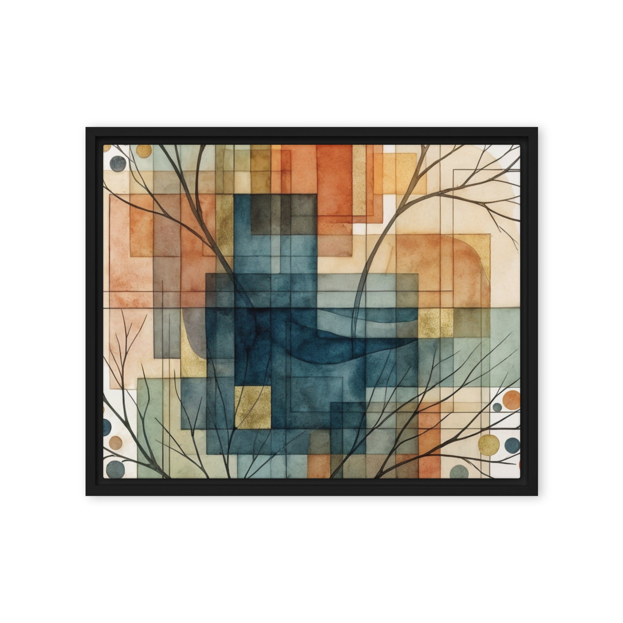 Always framed canvas urban front-facing product image in brown frame, 12 x 18 inch universal size