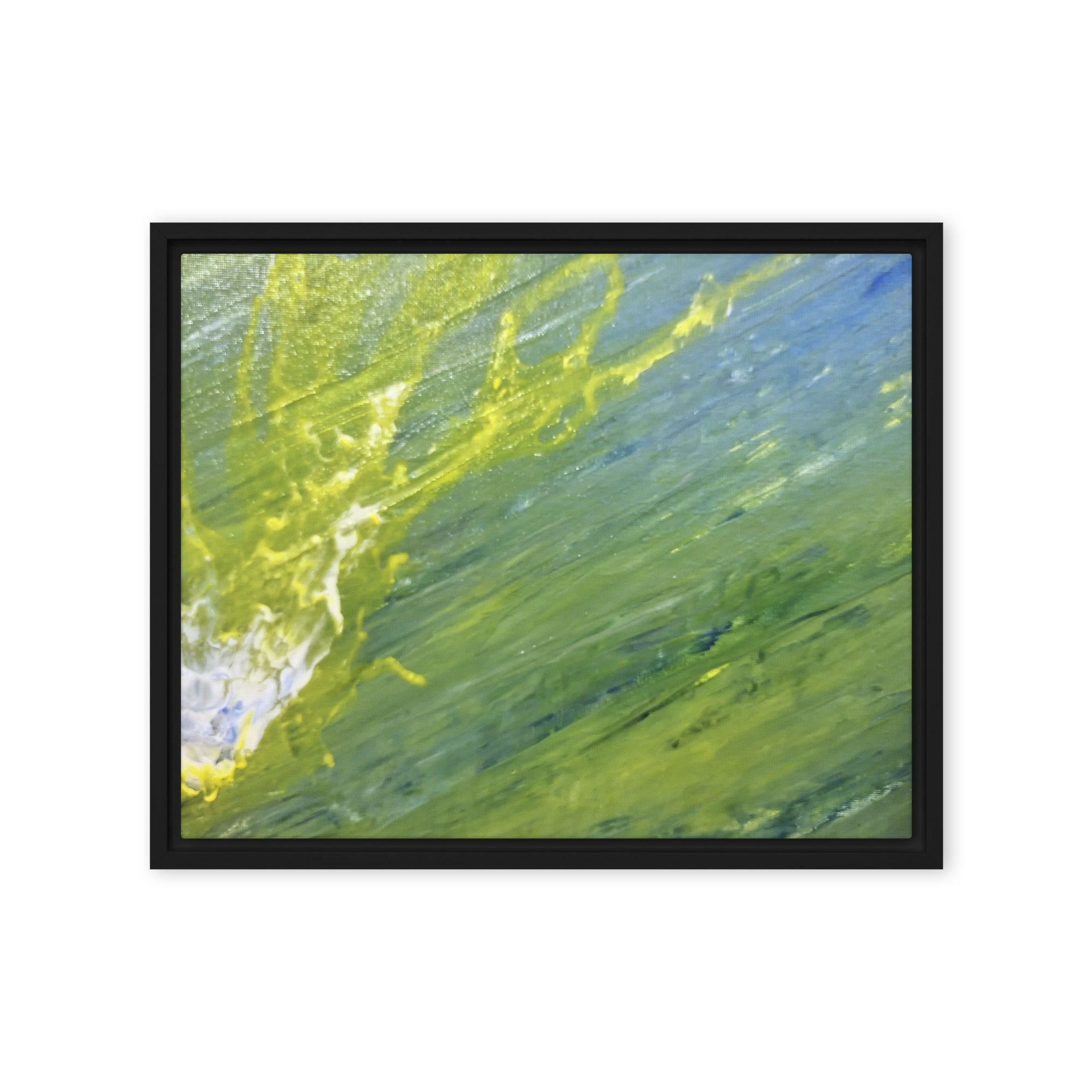 Charged Waters framed canvas print image for product listing in black frame, 24 x 32 inch large size