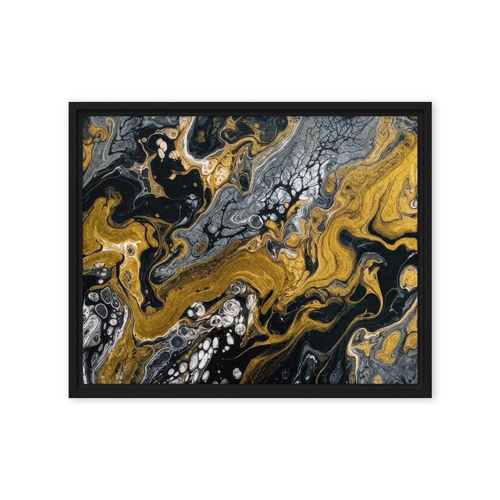 Aurum framed canvas print product image in brown frame, 16 x 16 inch universal size