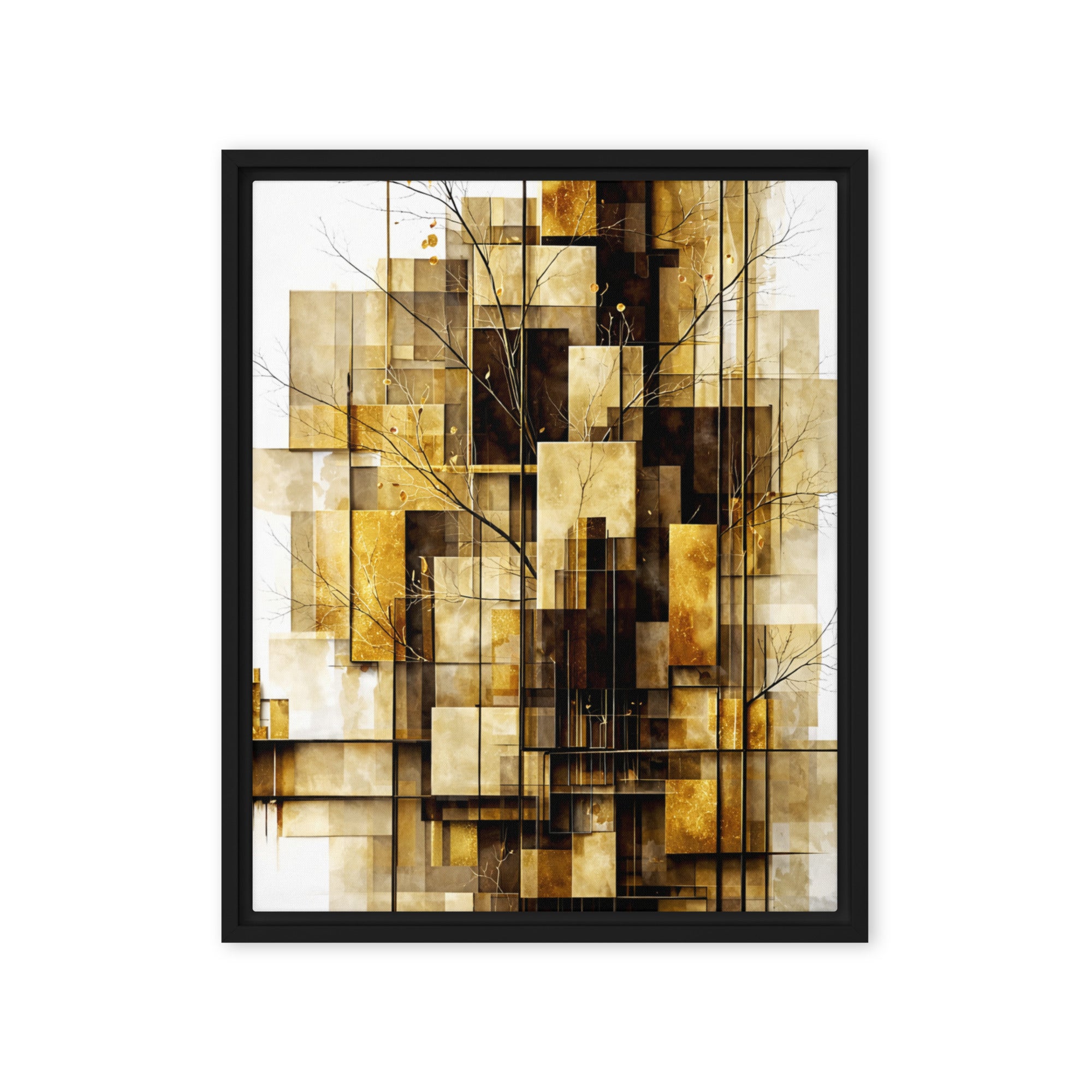 Altin wall art product image as a framed canvas print in brown frame, 16 x 16 inch universal size