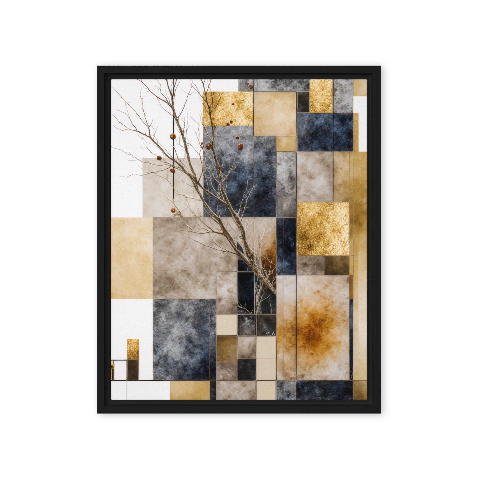 Scorie wall art product image as a framed canvas print in brown frame, 12 x 18 inch universal size