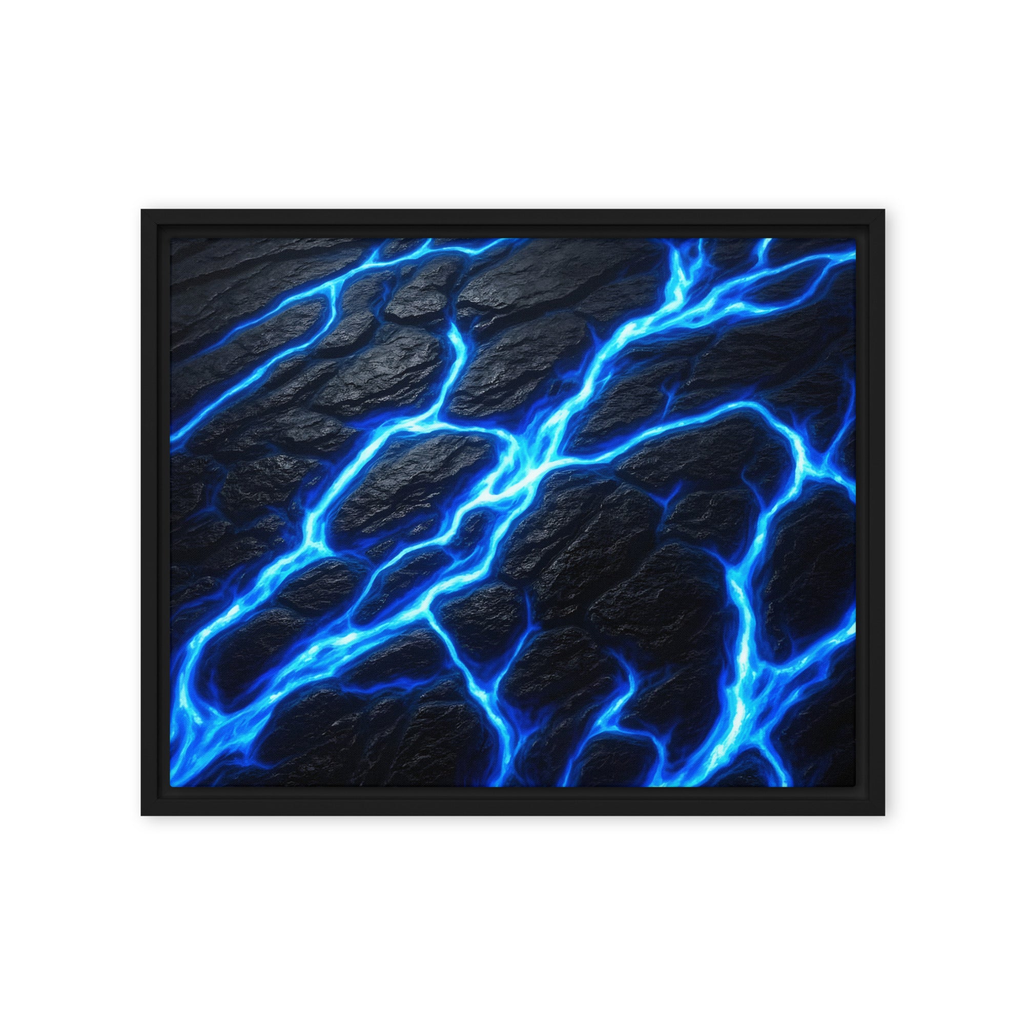 Fissure framed canvas print front-facing product image in brown frame, 20 x 28 inch large size