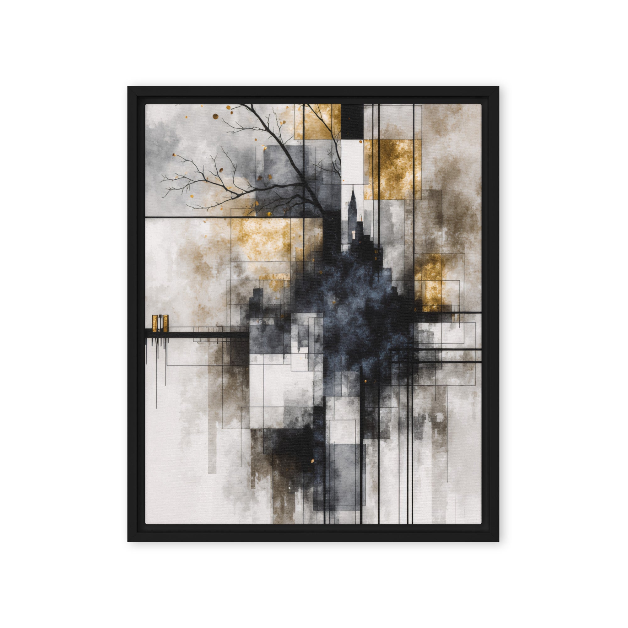 Alchemy wall art product image as a framed canvas print in black frame, 9 x 12 inch universal size