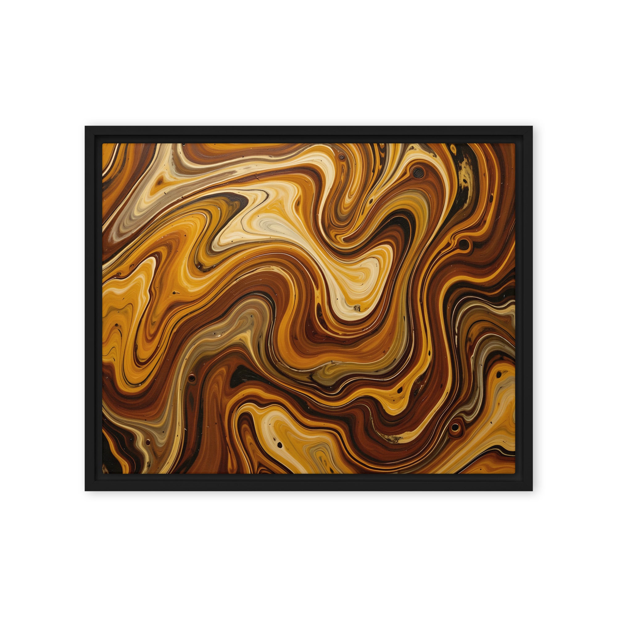 Molten Earth framed canvas print front-facing product image in brown frame, 20 x 28 inch large size