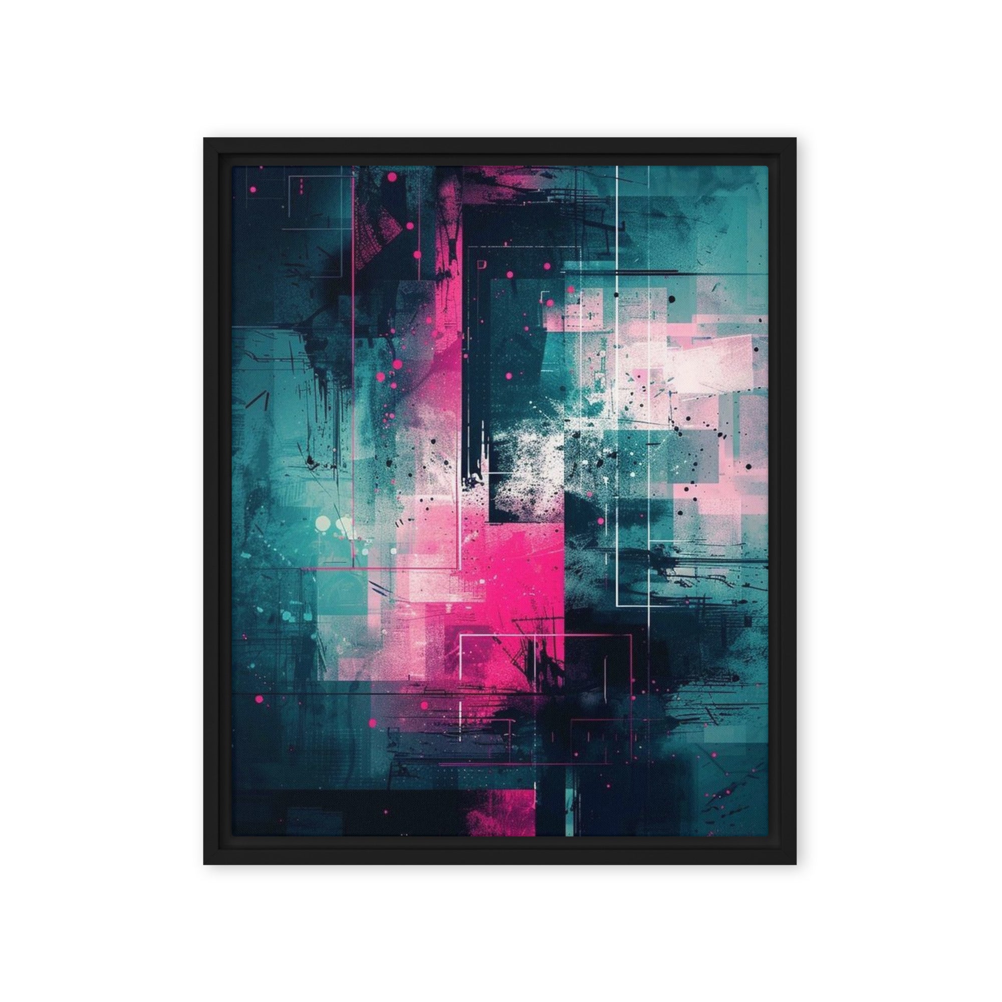 Neona framed canvas print product view in brown frame, 12 x 18 inch universal size