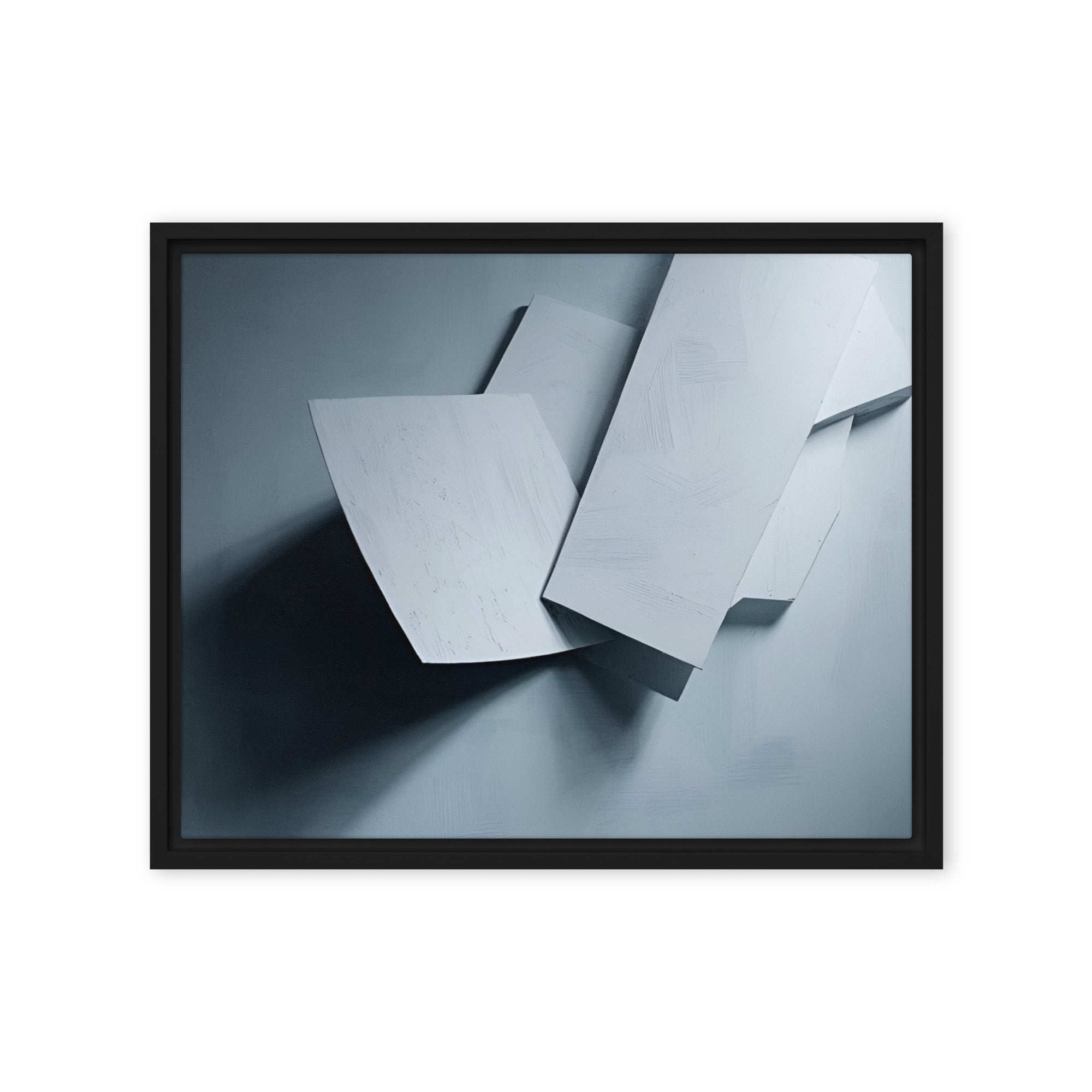 Silhouette framed canvas print front-facing product image in brown frame, 20 x 28 inch large size