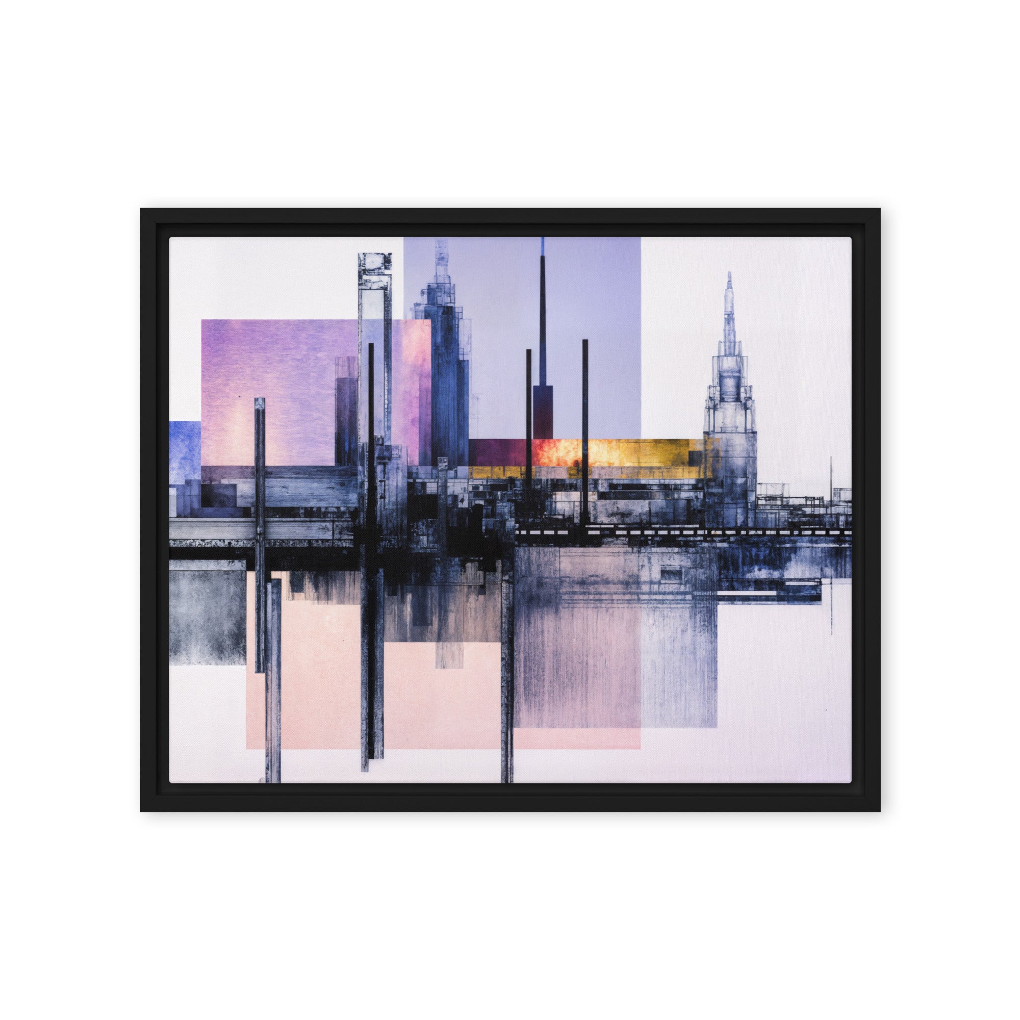 Escapes wall art product image as a framed canvas print in brown frame, 18 x 24 inch large size