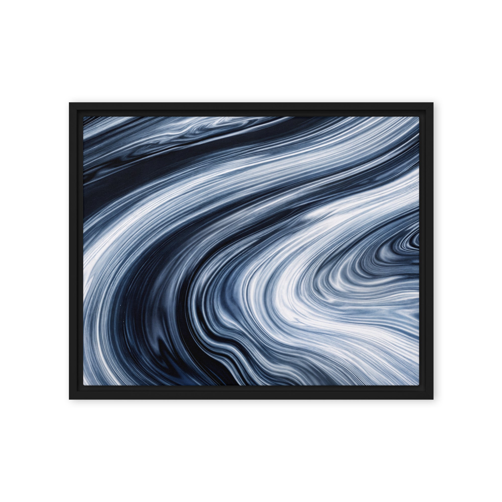 Vortex wall art product image as a framed canvas print in brown frame, 18 x 24 inch large size