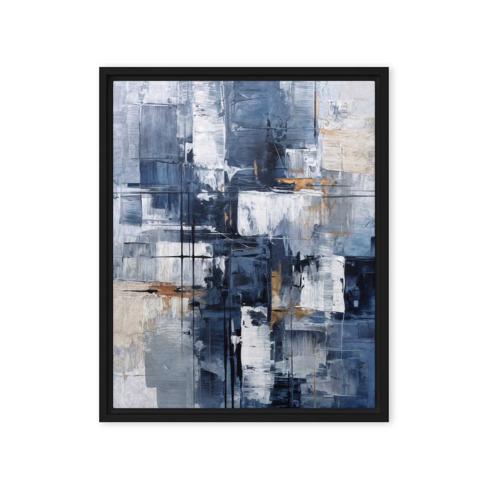 Push framed canvas print front-facing product image in brown frame, 20 x 28 inch large size