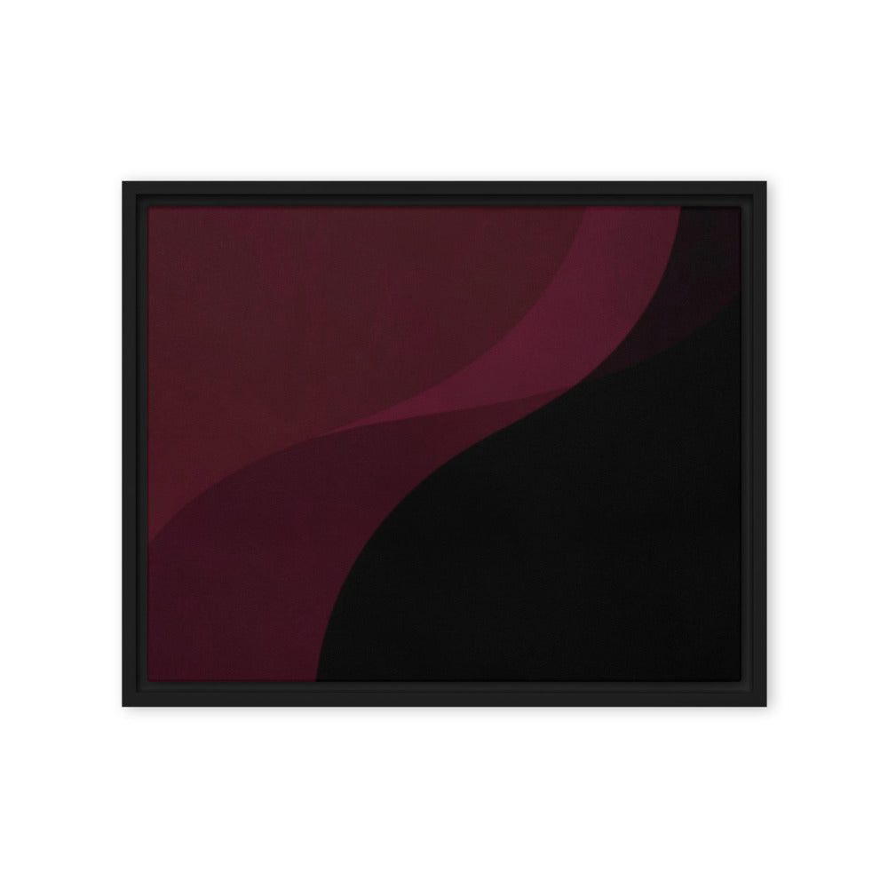 DAMASK — Framed Canvas, Black, 16×20