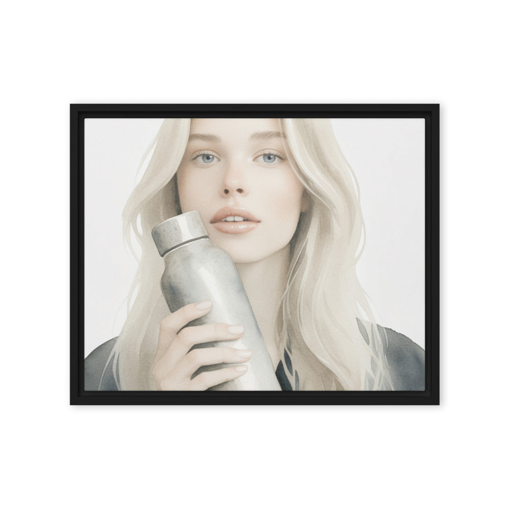 YARROW — Framed Canvas, Black, 16×20