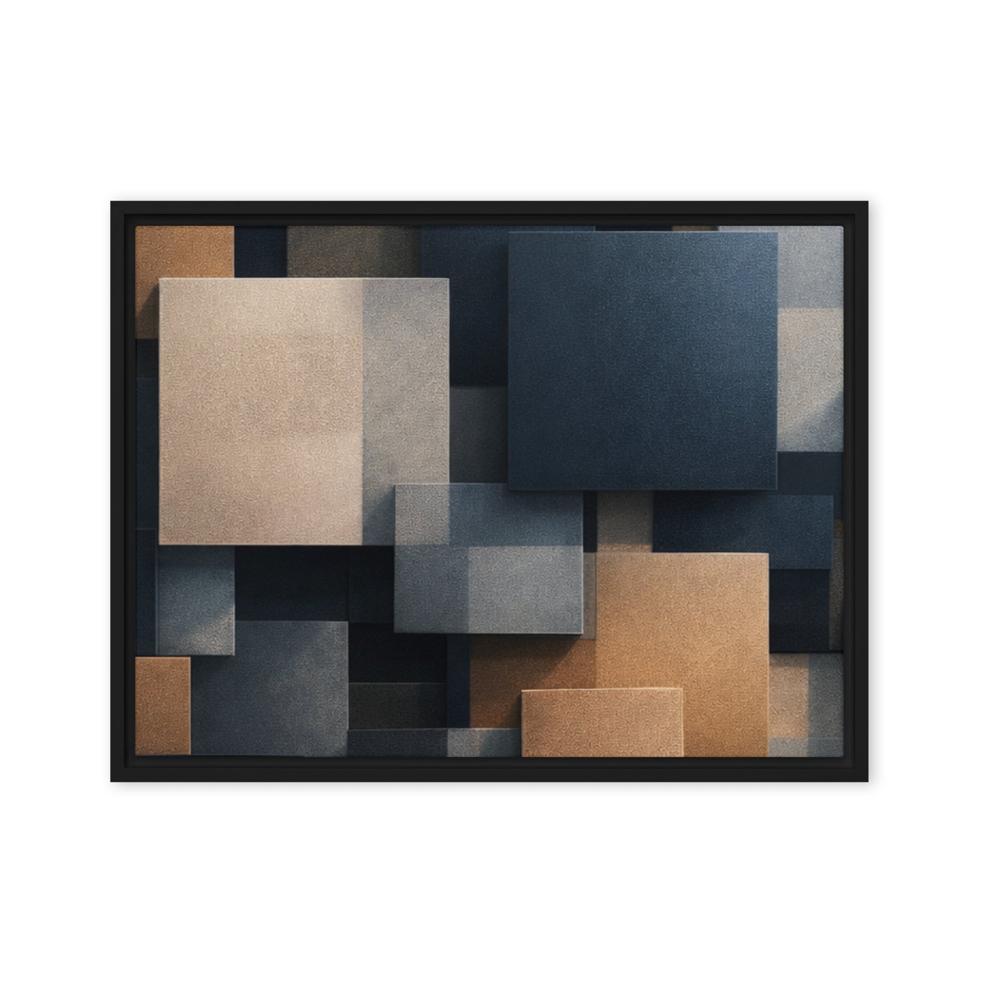 Monolith framed canvas print product mockup in brown frame, 24 x 32 inch large size