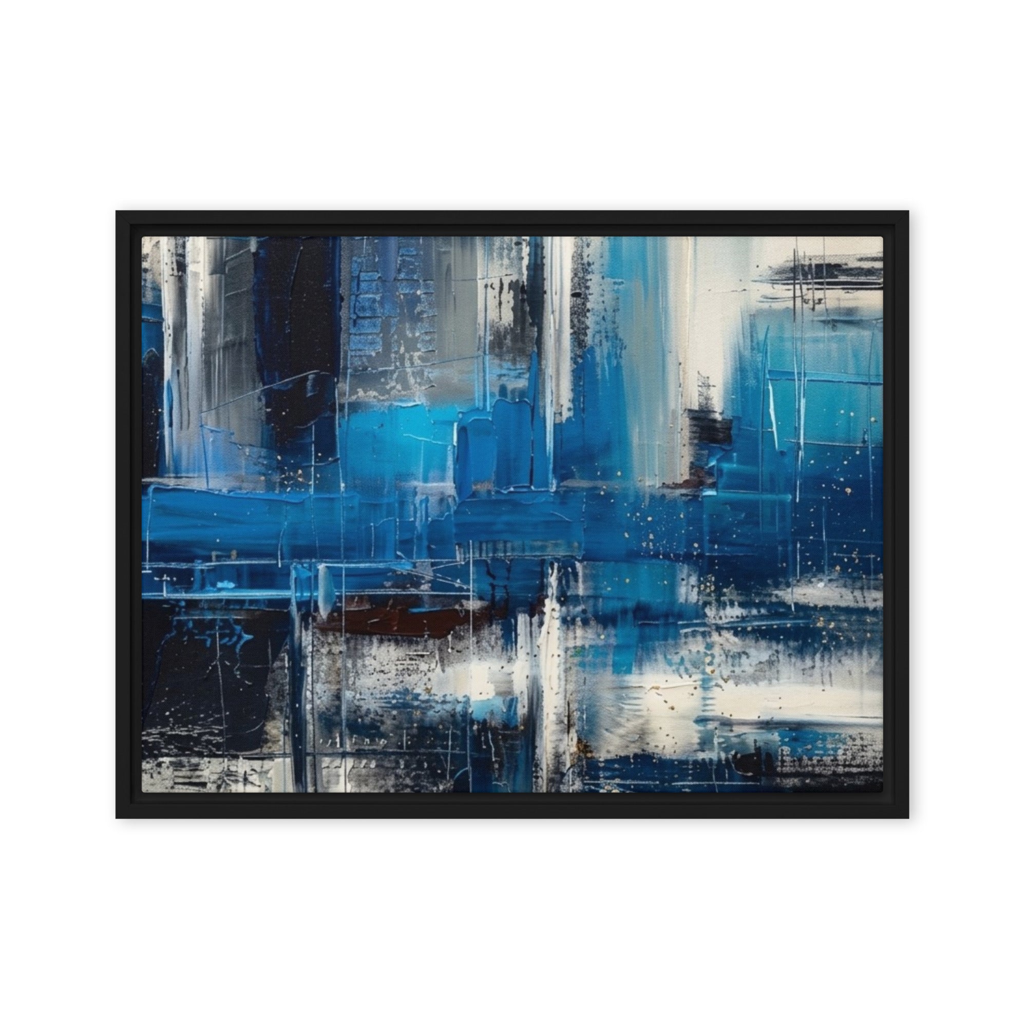 Isle framed canvas print front-facing product image in brown frame, 16 x 20 inch universal size