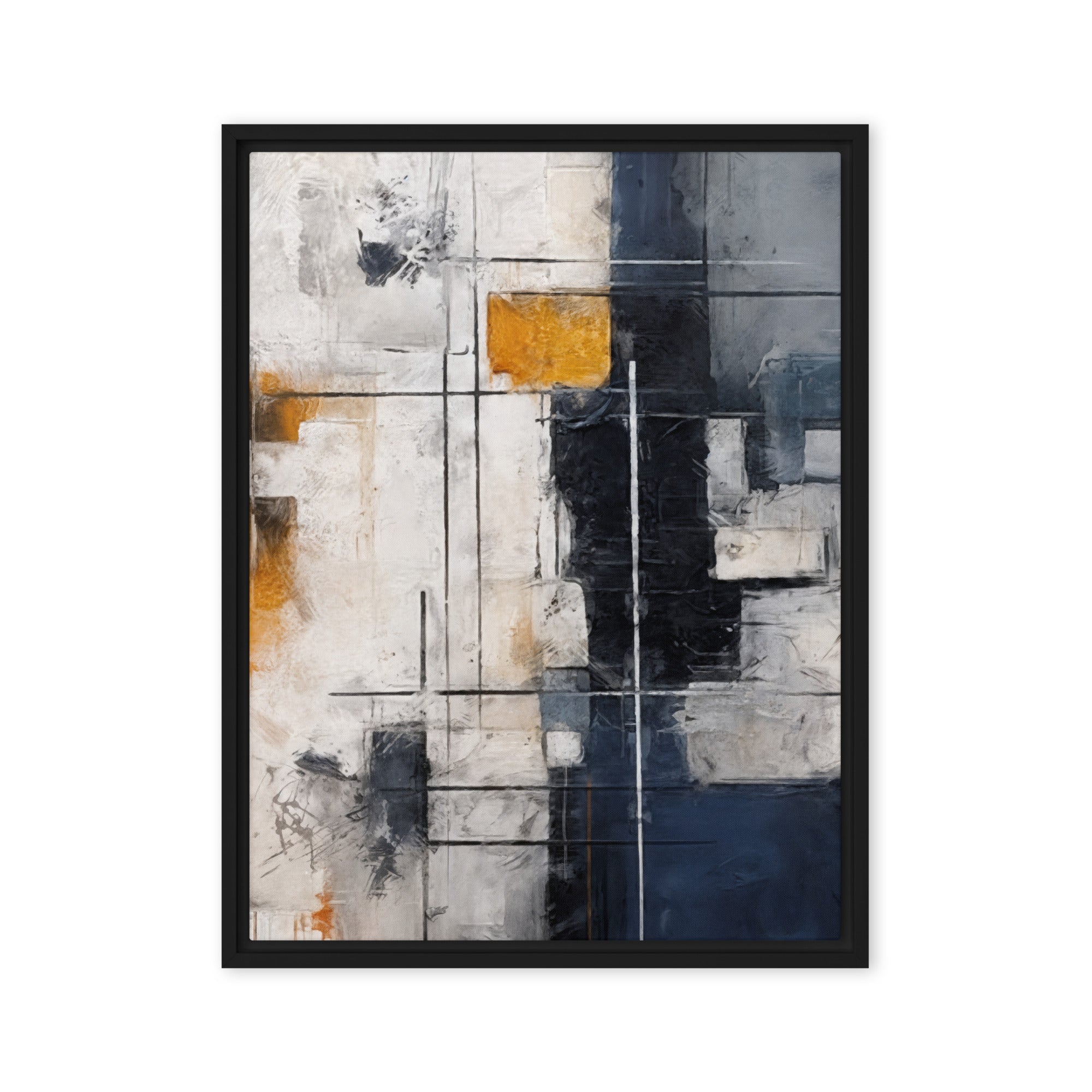 Chasm framed canvas urban wall display image in black frame, 24 x 36 inch statement piece