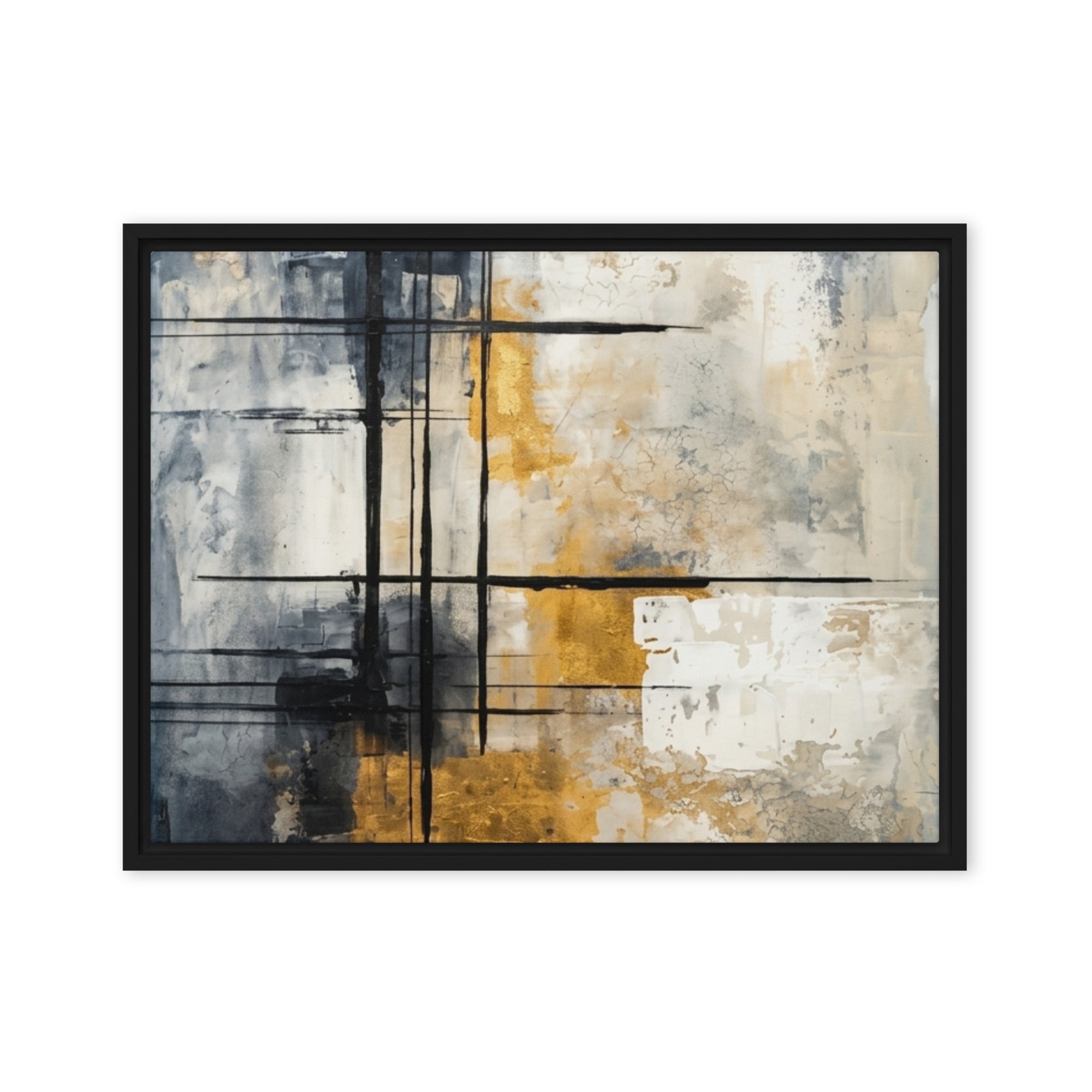 Elite framed canvas print shown in front view in black frame, 9 x 12 inch universal size