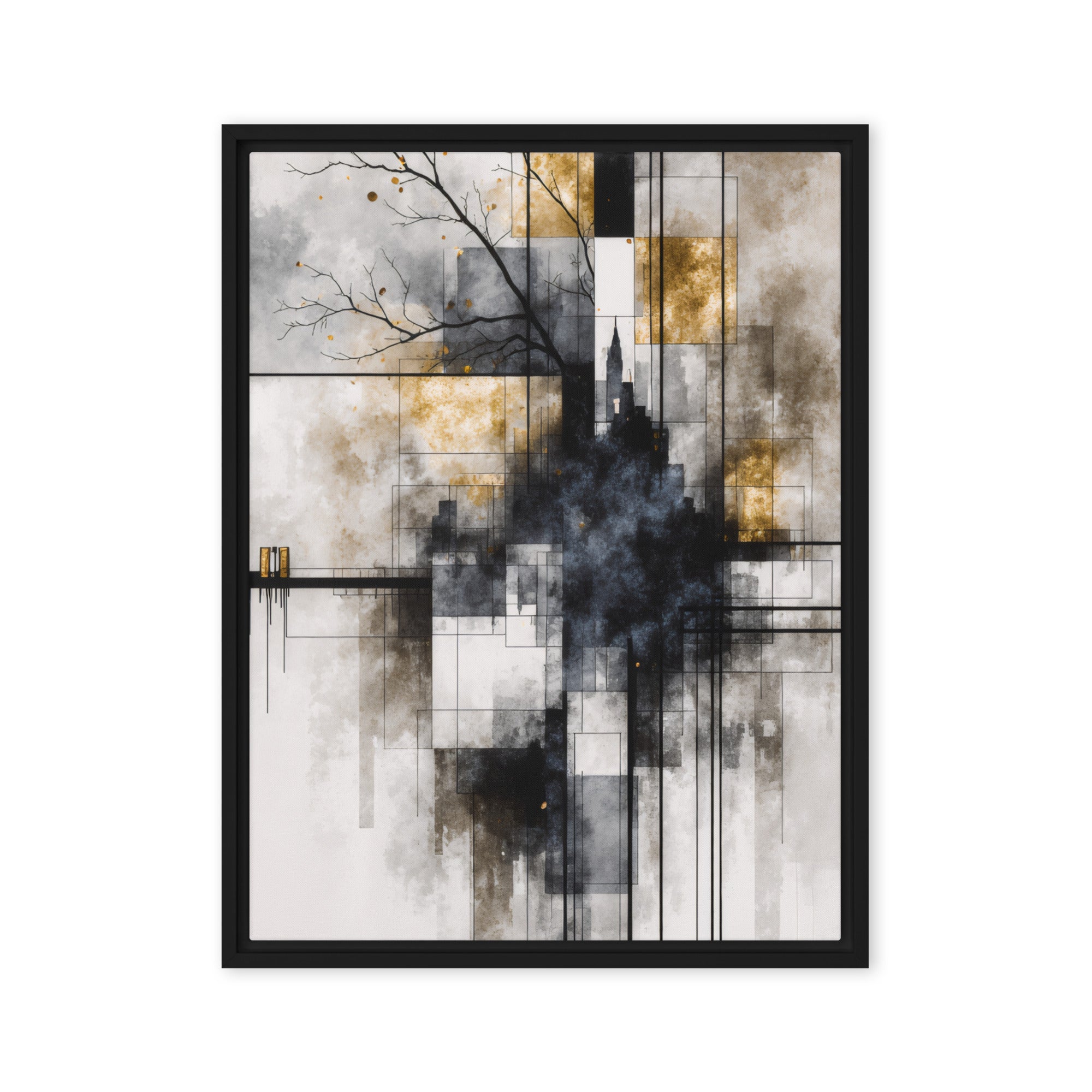 Brasier framed canvas print product view in brown frame, 24 x 36 inch statement piece