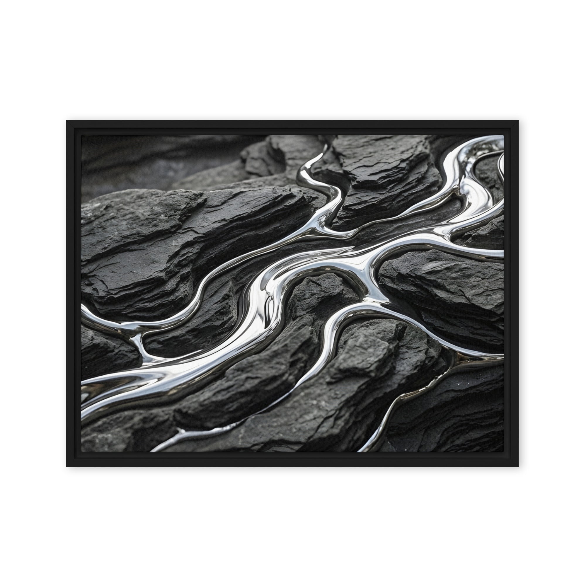 Basalt framed canvas print image for product listing in brown frame, 20 x 28 inch large size