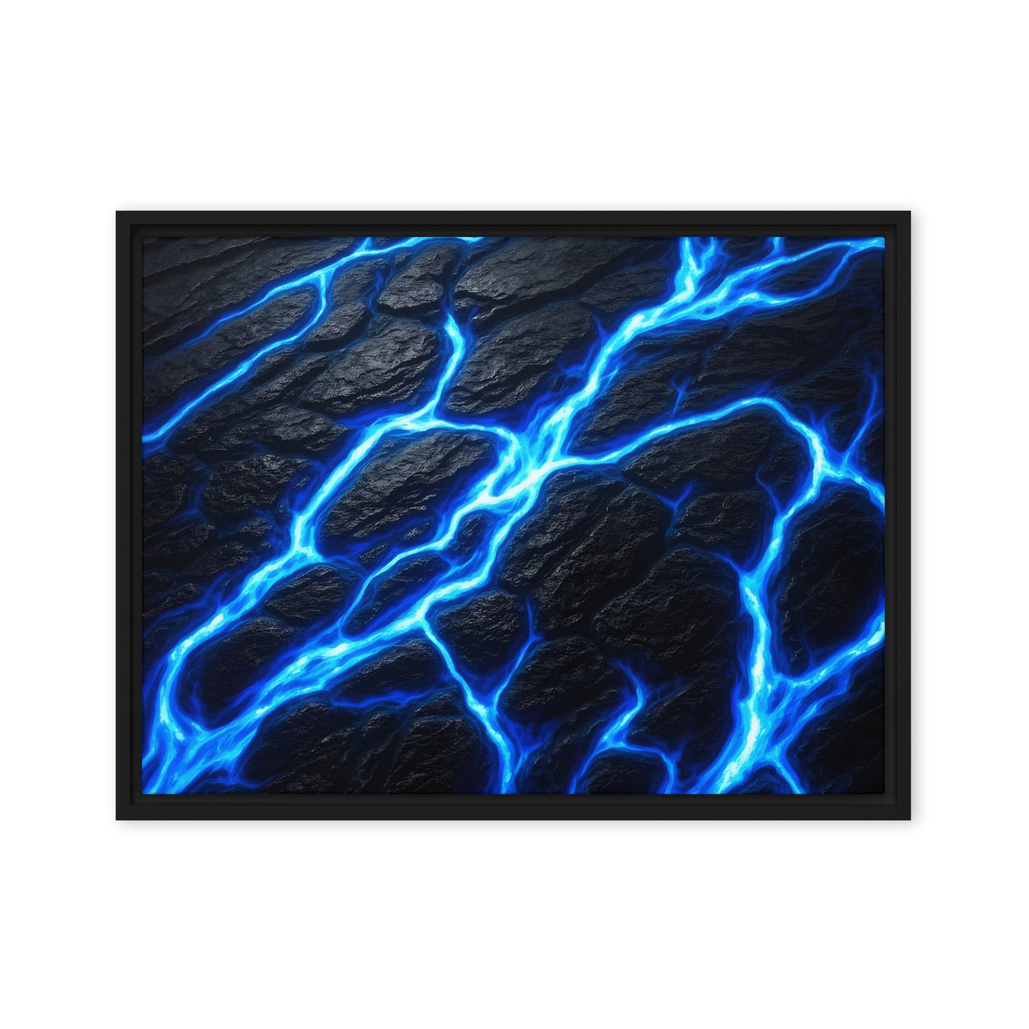 Fissure framed canvas print product view in brown frame, 24 x 36 inch statement piece