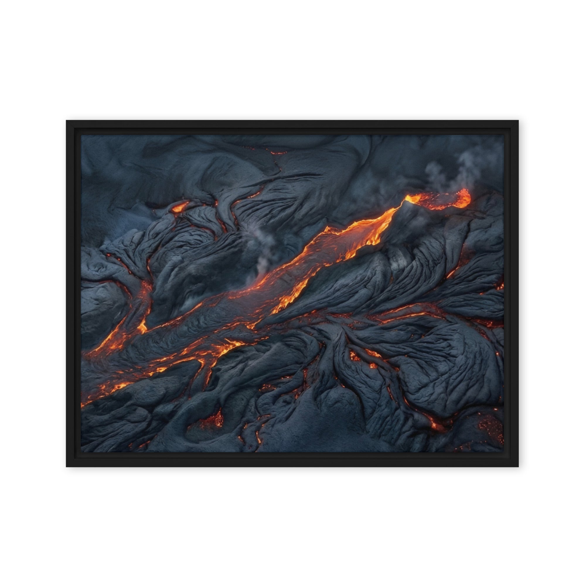 Molten framed canvas print product mockup in brown frame, 24 x 32 inch large size