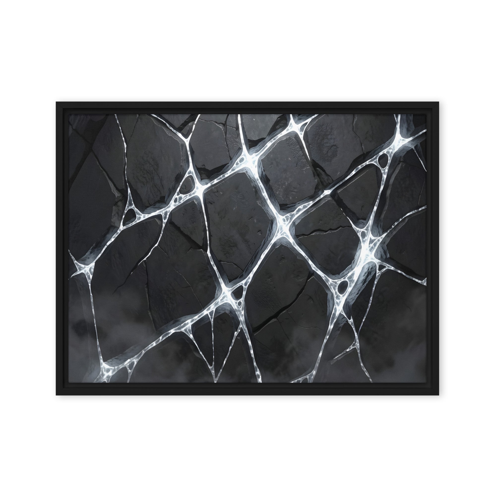 Pumice framed canvas print shown in front view in black frame, 8 x 10 inch universal size