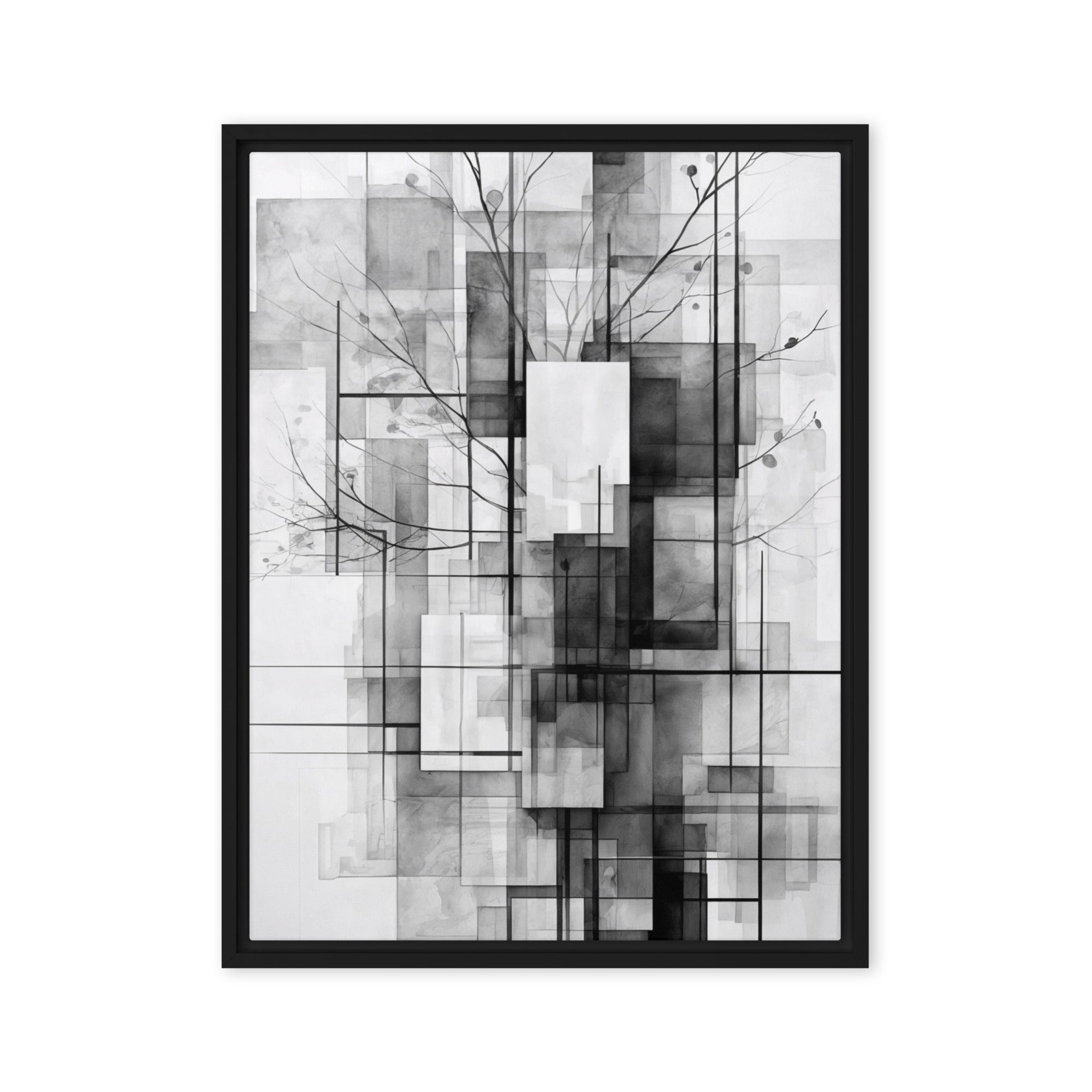 False framed canvas print shown in front view in black frame, 8 x 10 inch universal size