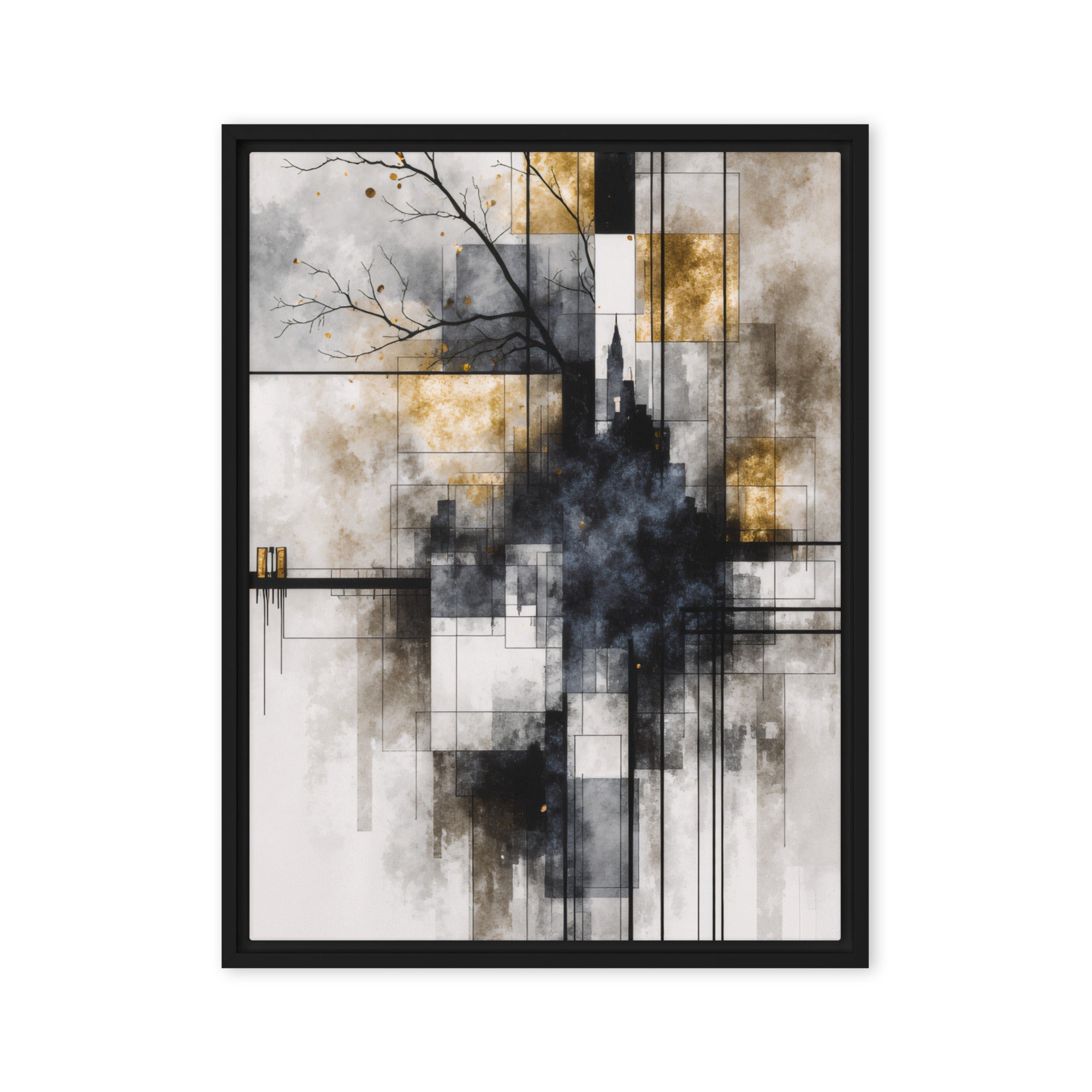 Alchemy framed canvas print product view in brown frame, 24 x 36 inch statement piece